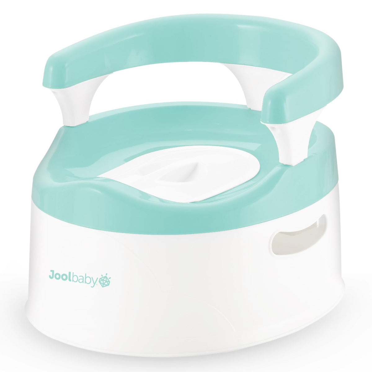 Jool - Silla de baño para bebé para entrenamiento de inodoro, protector contra salpicaduras y soporte de espalda (aguamarina)