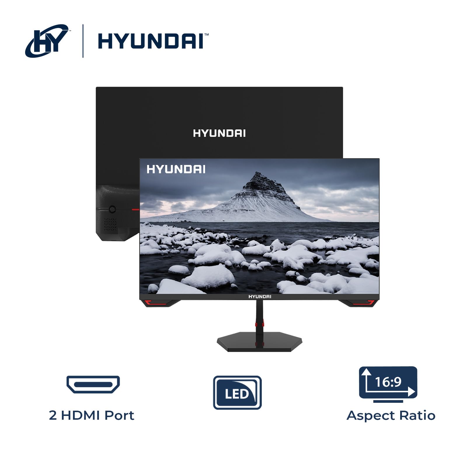 Hyundai HY View 27” Gaming Monitor, IPS 2560x1440p, 180Hz, 1ms (MPRT), Monitor LED Ultrafino, HDMI x2 / DP - Negro