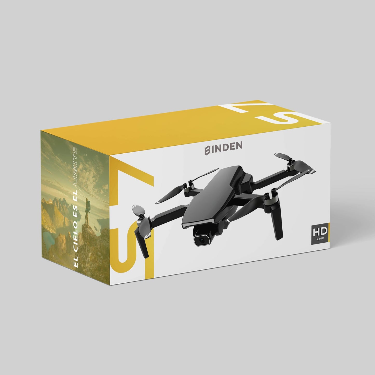 BINDEN - Drone S7 con Cámara 720p y GPS | dron con camara, Detección de Gestos y Obstáculos | WiFi 5G | Vuelo de 20 Min | Incluye Maletín | Compatible con iOS y Android