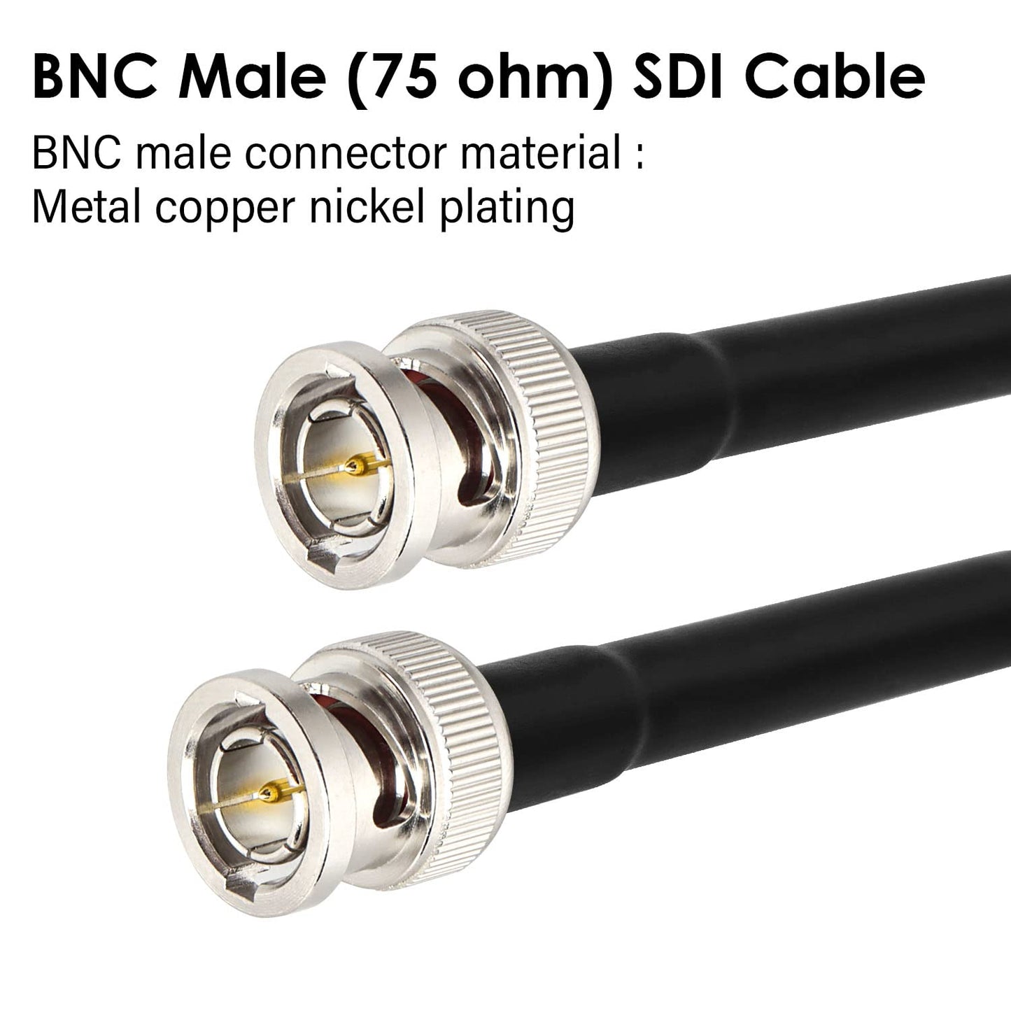 XRDS - Cable SDI RF de 25 pies, cable BNC de vídeo digital macho 75 ohmios RG59 BNC compatible con HD-SDI/3G/6G-SDI/4K/8K
