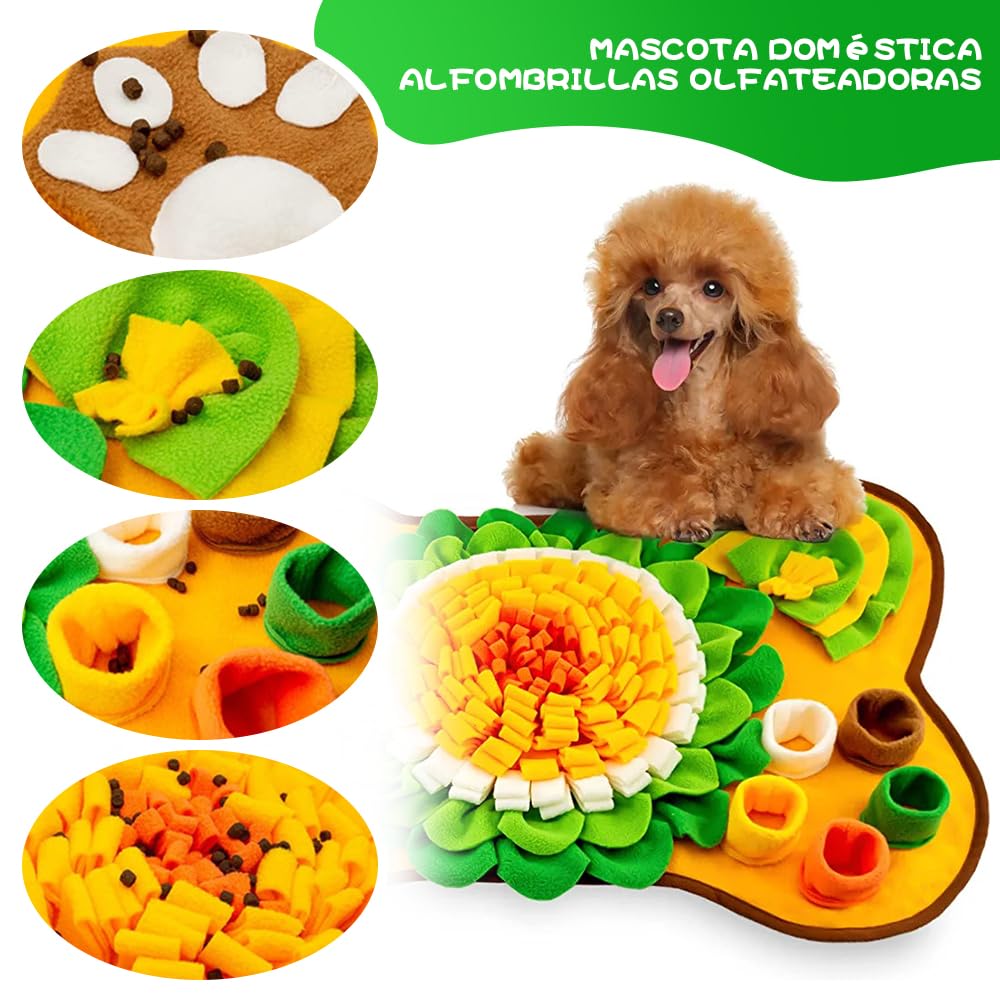 JEMUON Alfombrilla para Snuffle de Mascotas, Tapete Olfativo para Perros, Tapete Entrenador para Perro, Snuffle Mat de Adiestramiento para Olfatear Alimento, Juguete Interactivo para Perro Mascotas