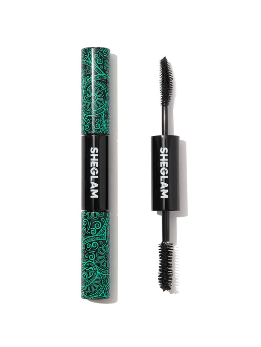 SHEGLAM Máscara de Pestañas 2 en 1 Volumen y Longitud - Rímel a Prueba de Agua de Larga Duración con Doble Cabezal - Maquillaje de Ojos