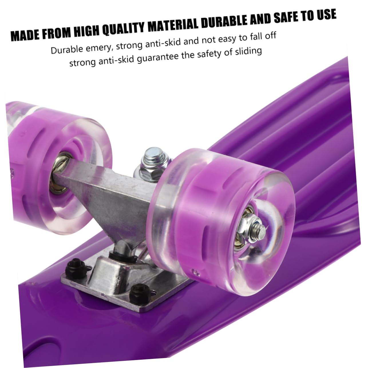INOOMP - Monopatín esmerilado pequeño para peces retro, para adolescentes, principiantes, mini longboard, para exteriores, completos, juguetes flash, placa deslizante, color morado, para niños,