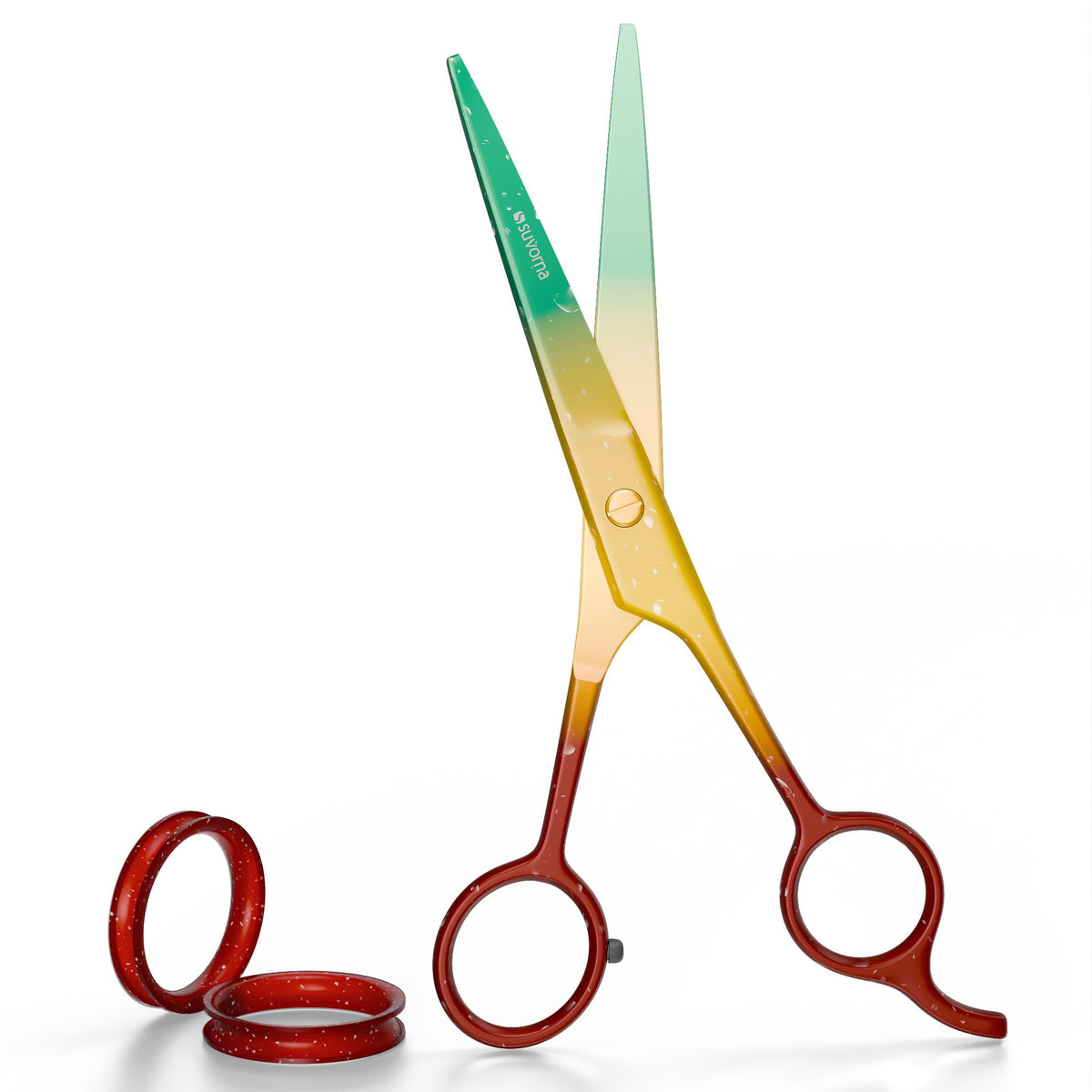Tijeras de corte de pelo de 6,5 pulgadas para profesionales, barberos y peluqueros - Tijeras de pelo para cortar y recortar - Tijeras de pelo para hombres y mujeres (rojo, amarillo y verde)