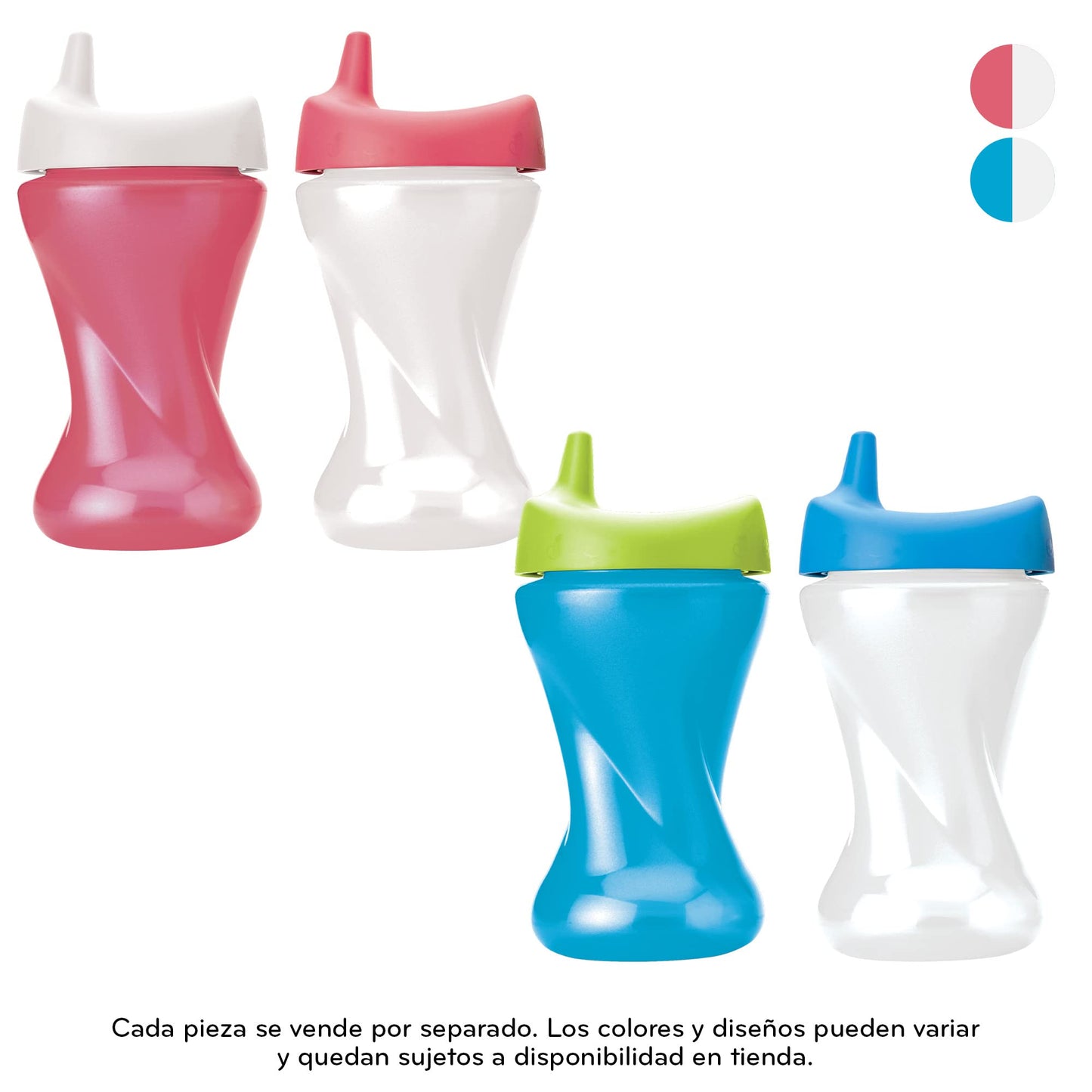 Vaso Entrenador Glow Evenflo Brilla en la Obscuridad Antiderrames, Boquilla Dura, 10oz/296ml, 2 piezas