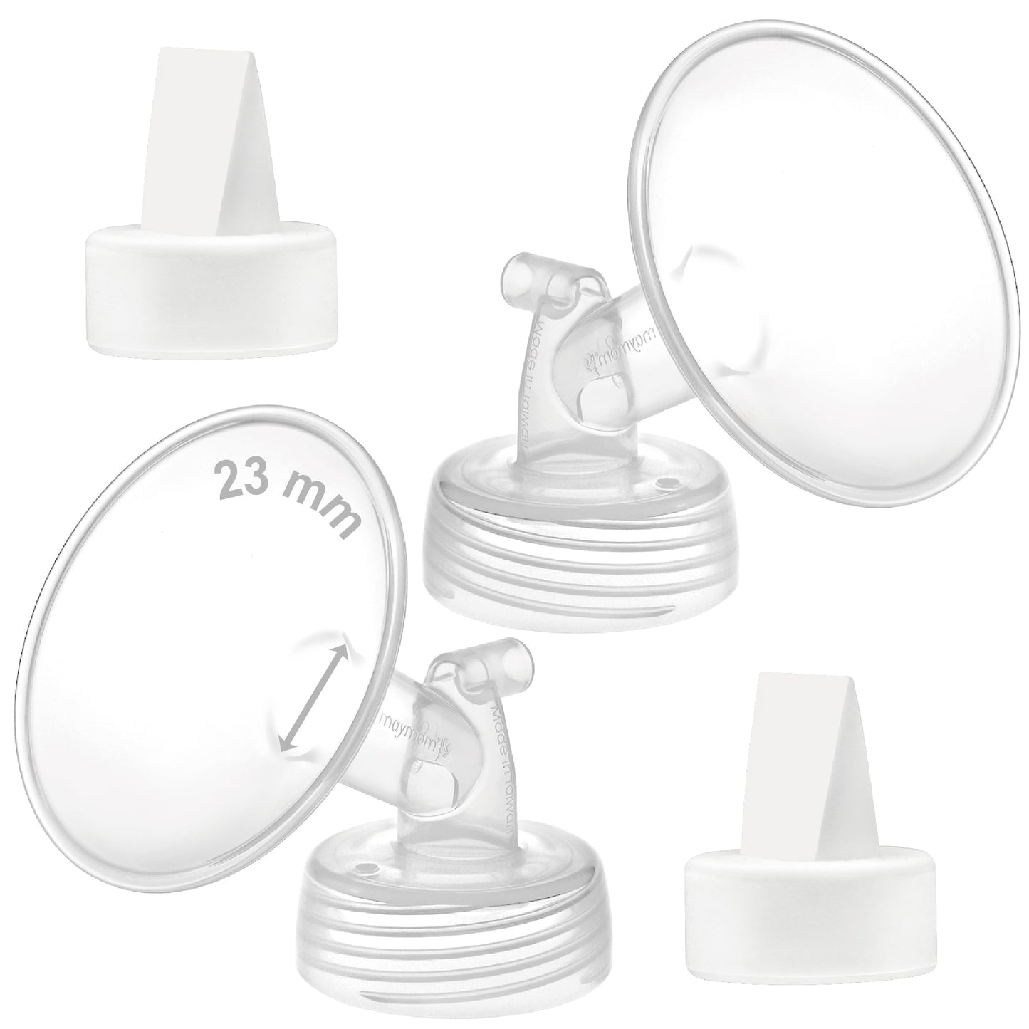 Embudo de 23 mm y Válvula tipo Pato Maymom, compatible con S1, S2 y 9 Plus; repuestos no originales; reemplaza el Embudo y la Válvula tipo Pato de la bomba S2 de Spectra.
