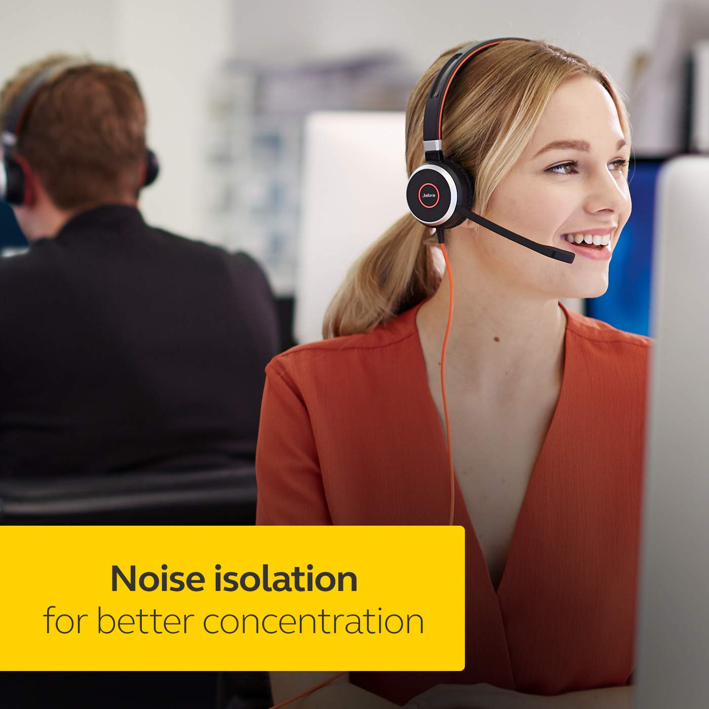 Jabra Evolve 40 - Auriculares con Cable Profesionales, estéreo, optimizados para MS, Auriculares de teléfono para Mayor productividad, Sonido Superior para Llamadas y música, conexión Jack/USB de 3.5