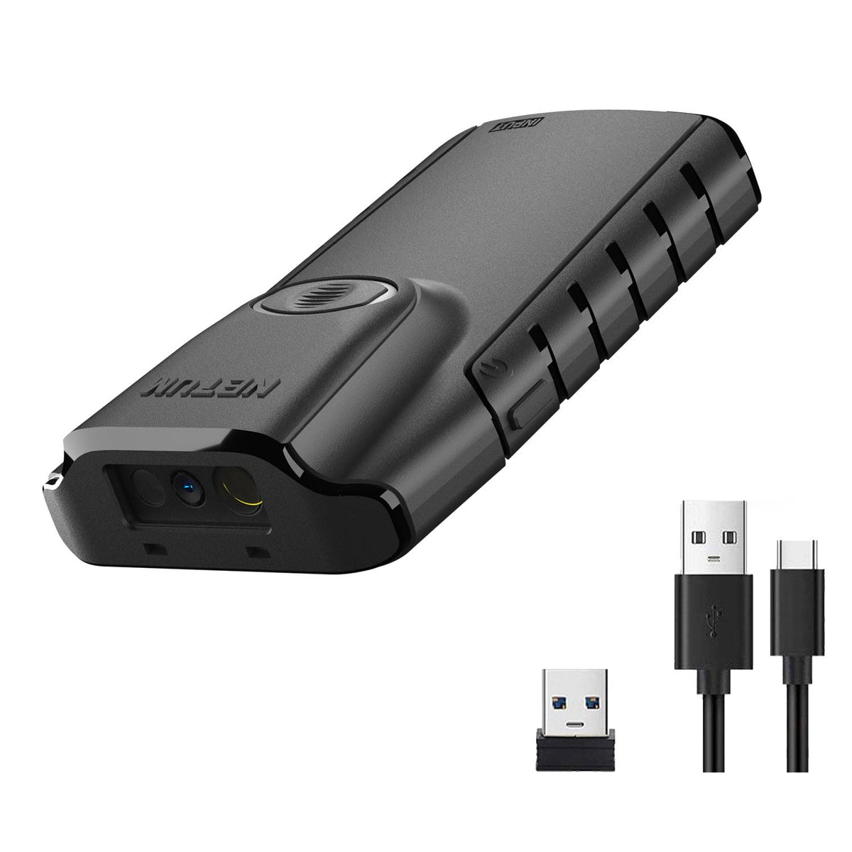 Escáner de Código de Barras NETUM Bluetooth 2D Portátil QR Automático Inalámbrico pequeño con Clip Trasero Compatible con Tablet iOS Android Windows MacOS