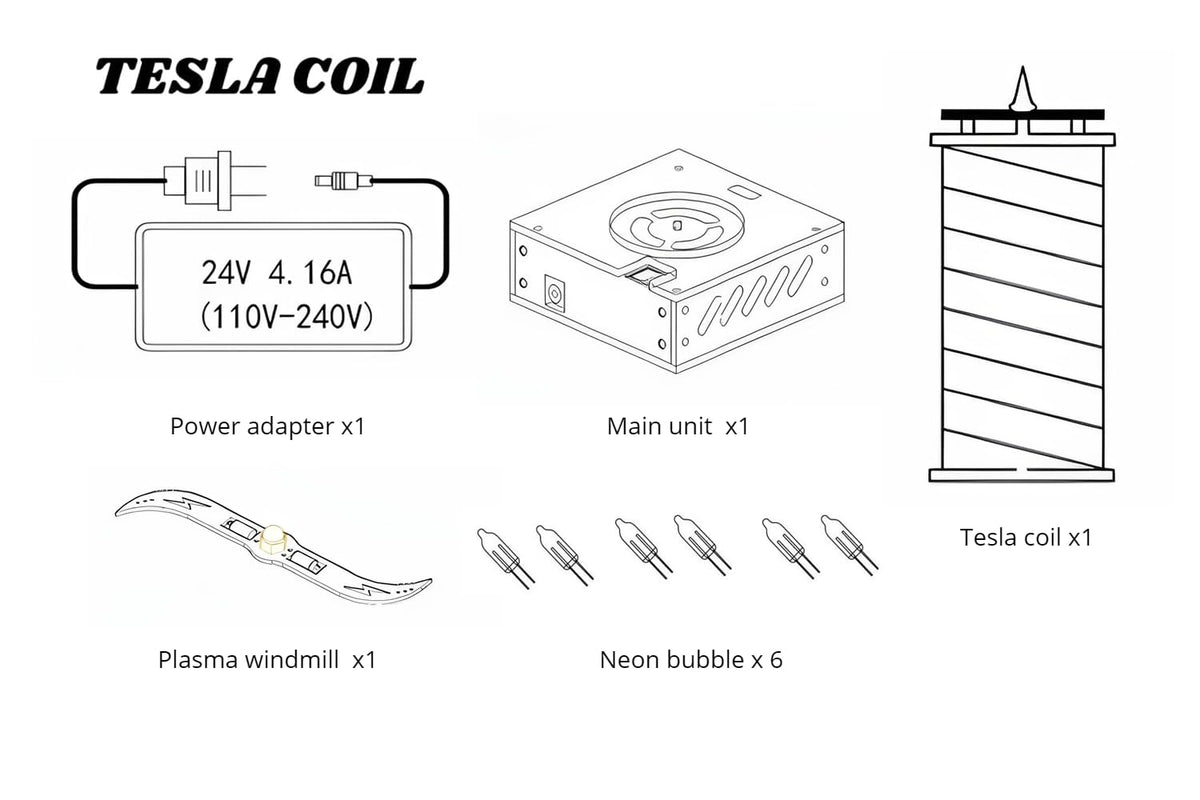 Bobina Tesla Joytech Acrílico Arco Plasma Altavoz Inalámbrico Escritorio Modelo XX01