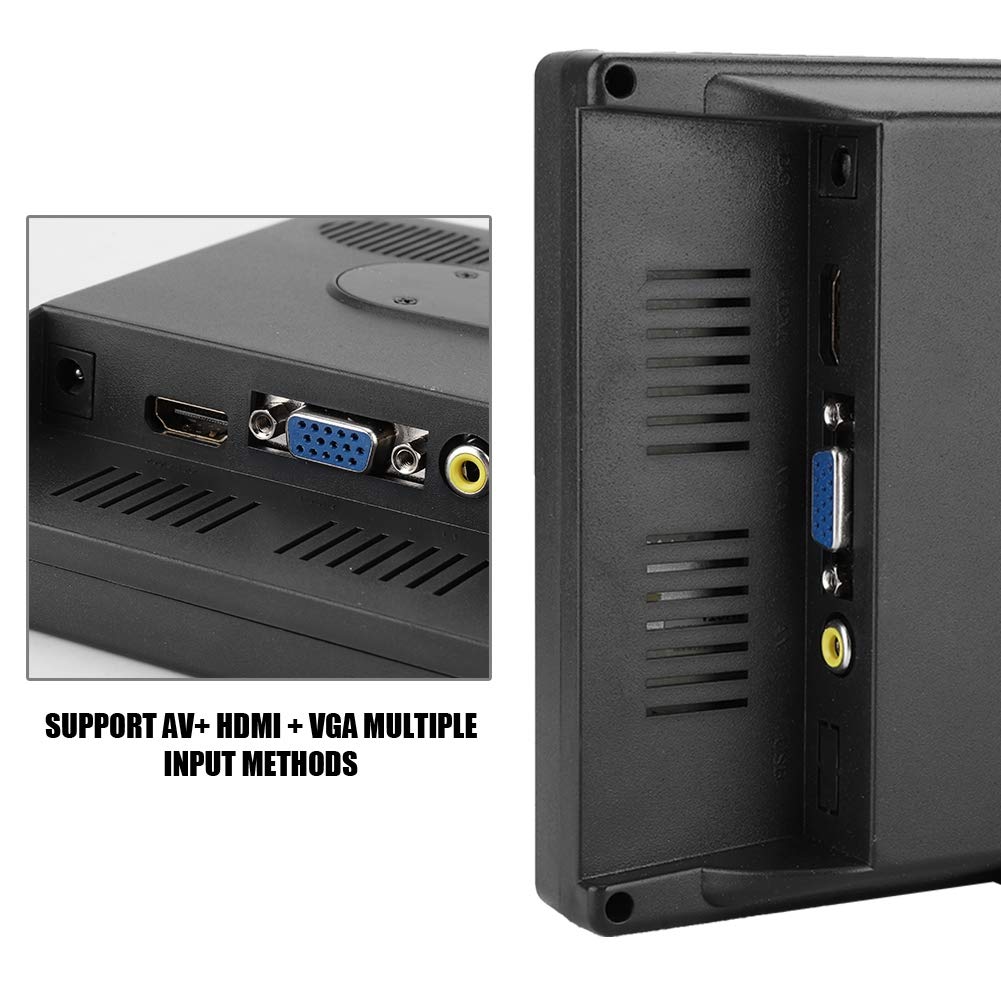 Bewinner 7 Pulgadas 1024 x 600 Monitor Portátil Pantalla Multifunción Compatible con HDMI/VGA/AV Entrada para Raspberry Pi, Pantalla de Automóvil, CCTV, etc 8ms Tiempo de Respuesta(EEUU pulg)