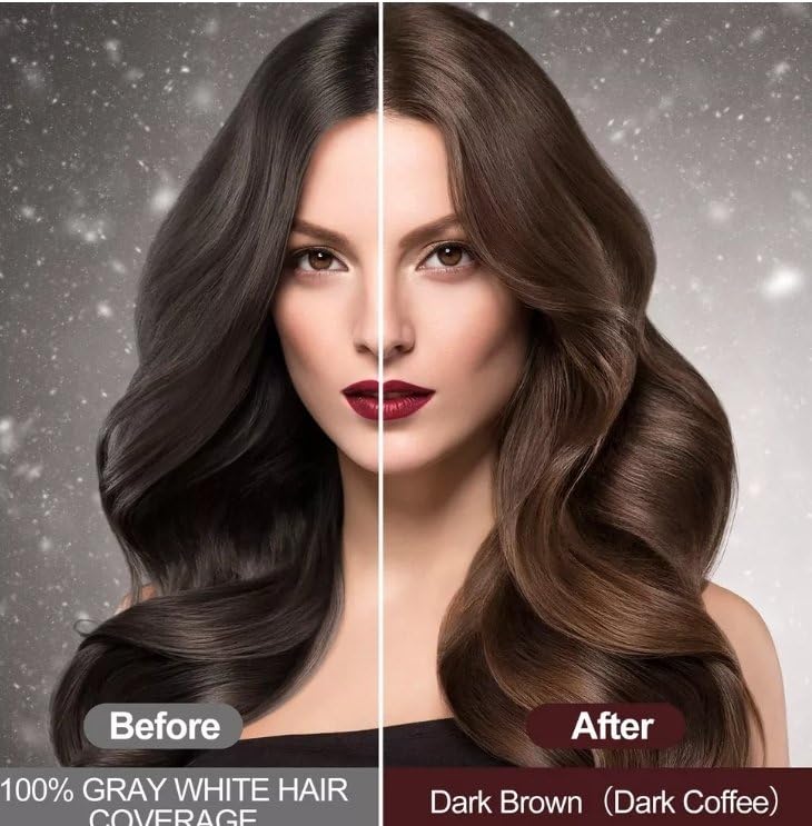 Castaño- Shampoo Tinte Instantaneo Para Cabello Cubre Canas Natural Jengibre 500Ml - Champú Instant Hair Color Para Teñir El Cabello 3 En 1 Coloración Al Instante Con Hierbas Unisex, Para Hombre y Mujer -1 pza