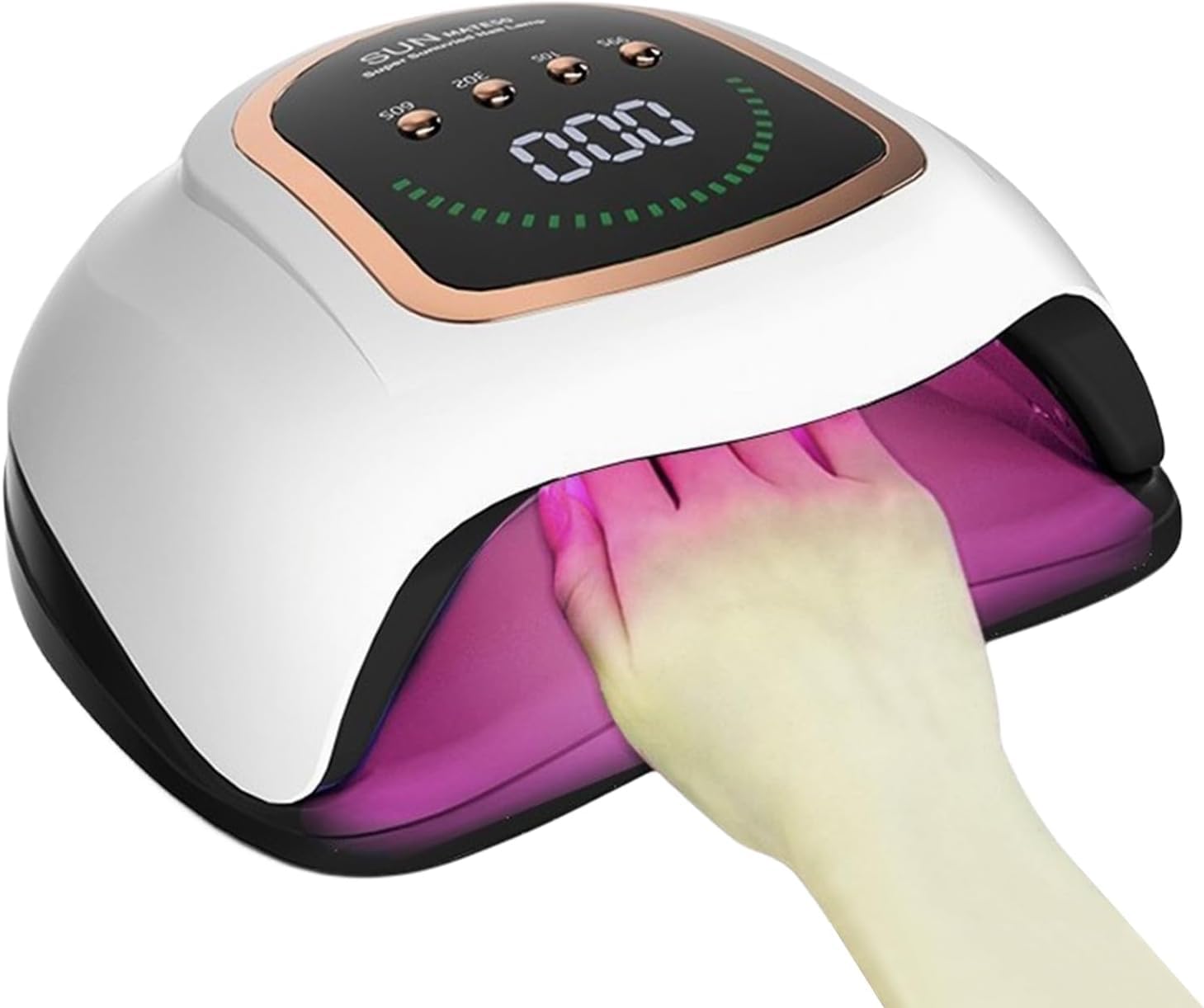 Lámpara de Uñas, 42 LED Secador de Uñas Profesional UV Lámpara de Uñas LED con 4 Ajustes de Temporizador, Pantalla LCD, Herramientas de Decoración de Uñas, Uso en el Hogar