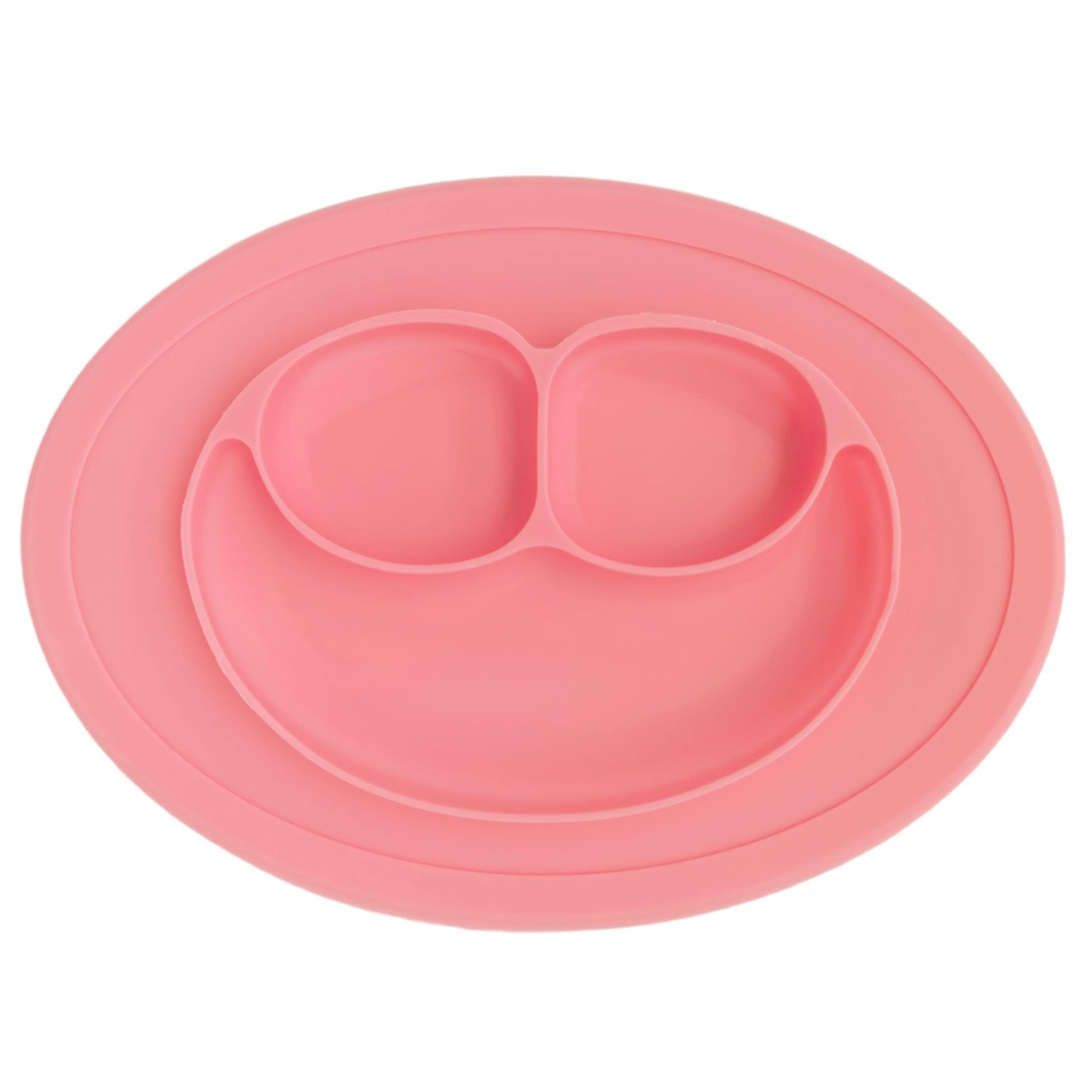 DARA BABY | Kit de 2 Platos de Silicona para Bebé | Set de Alimentación | Baberos de Silicona | Forma Redonda Antideslizante | Libre de BPA, Resistente a Temperaturas | Evita Derrames (Rosa/Morado)