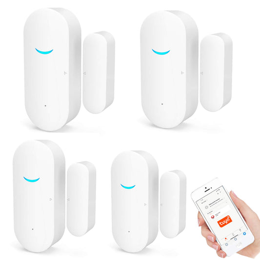 Sensor de Puerta WiFi Tuya Blanco Inteligente para Seguridad en el Hogar y Negocios