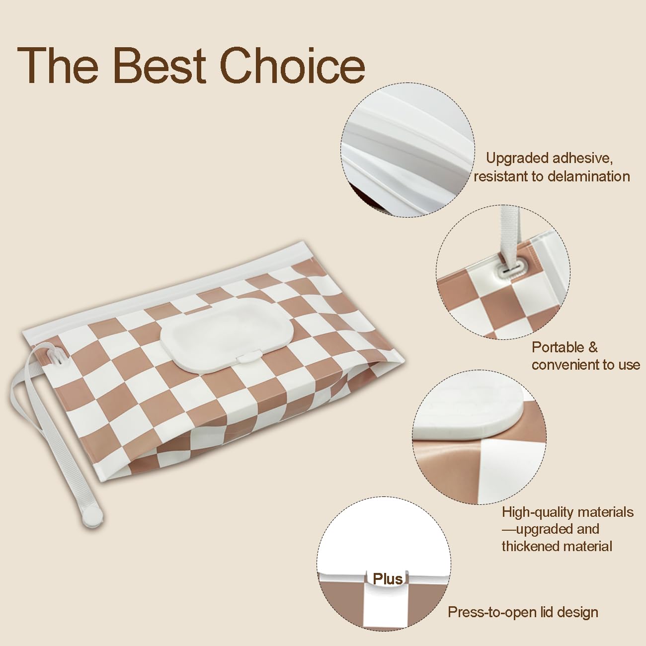 cephira - Soporte para toallitas para bebé, paquete de 3 dispensadores portátiles recargables, impermeable y a prueba de polvo, funda de toallitas de viaje para bebé, contenedor reutilizable para