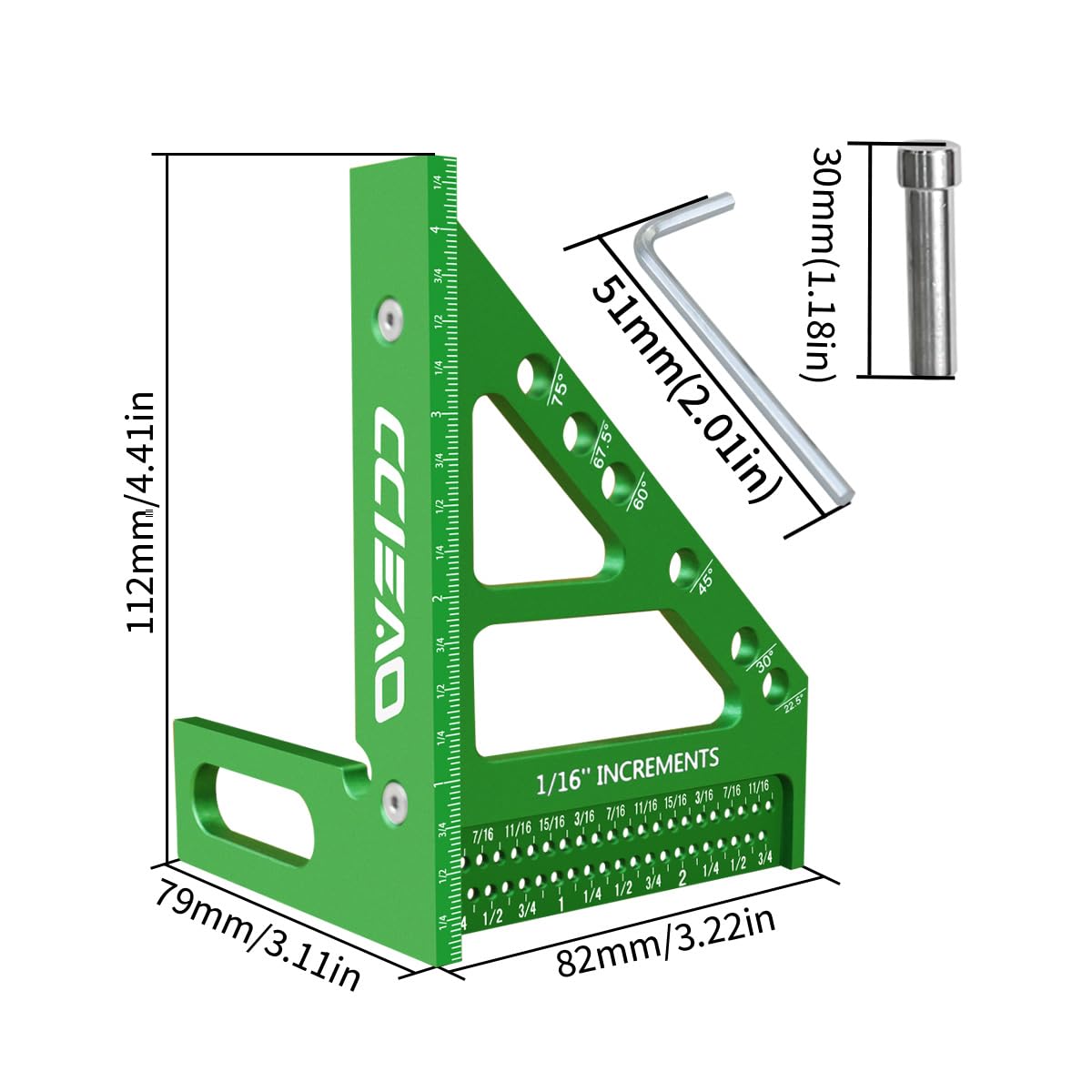 Transportador Cuadrado de Carpintero Multiángulo 3D de Aleación de Aluminio para Ingeniero