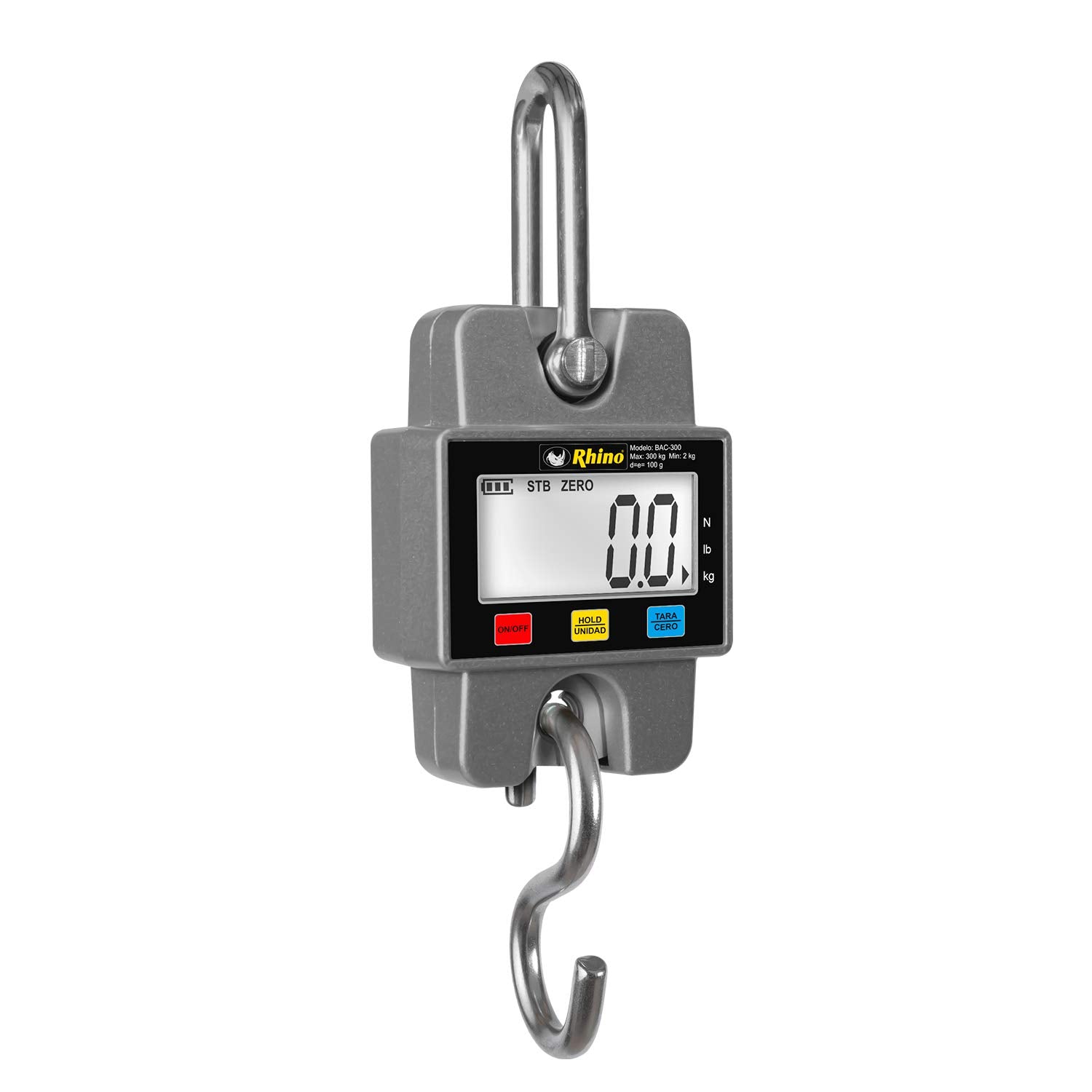 Báscula Digital RHINO Naranja Ideal para Uso Rudo 300 kg Lecturas Congeladas