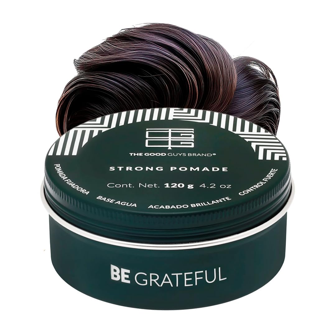 Cera para Cabello Hombre | Strong Pomade a Base de Agua | Pomada para Cabello Hombre Fijación Expert sin Residuos | Ideal para Cabello Grueso y Ondulado | THE GOOD GUYS BRAND (120gr)