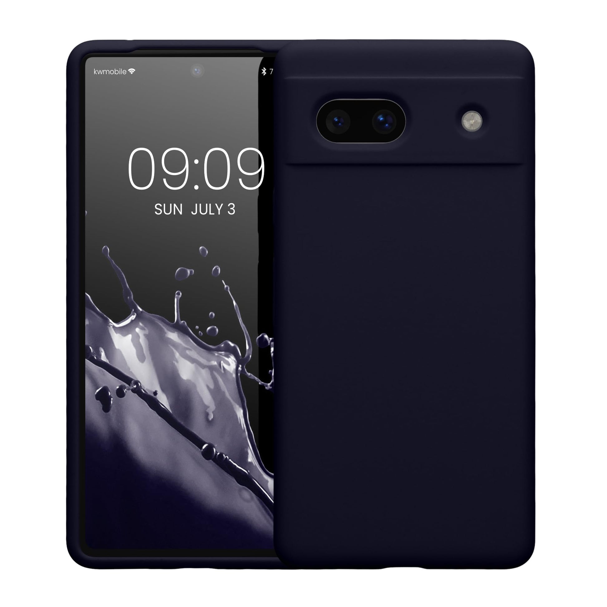 kwmobile Carcasa Compatible con Google Pixel 7a Funda - Case TPU y Silicona antigolpes - Apto Carga inalámbrica - Azul Oxford