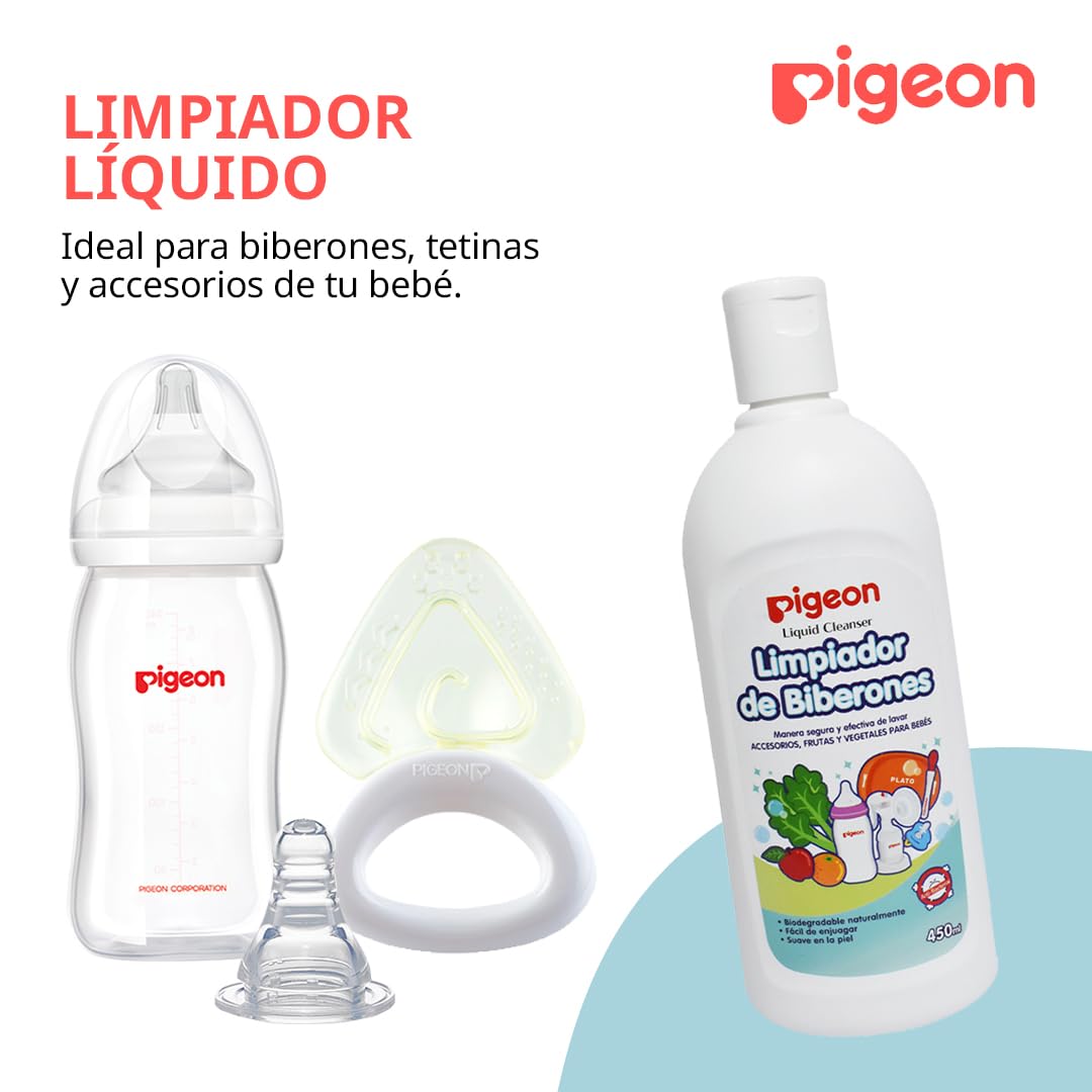 Limpiador Líquido Pigeon Recien Nacido Multiusos 450ml para Biberones y Tetinas