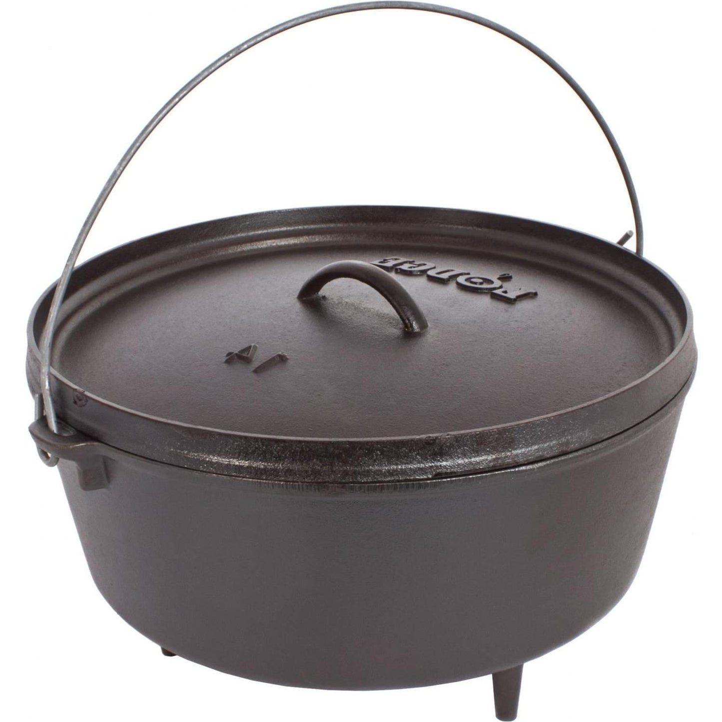 Lodge - Horno holandés de hierro fundido presazonado de 5 cuartos con tapa, doble asa, uso en el horno, en la estufa, en la parrilla o sobre la fogata, color negro