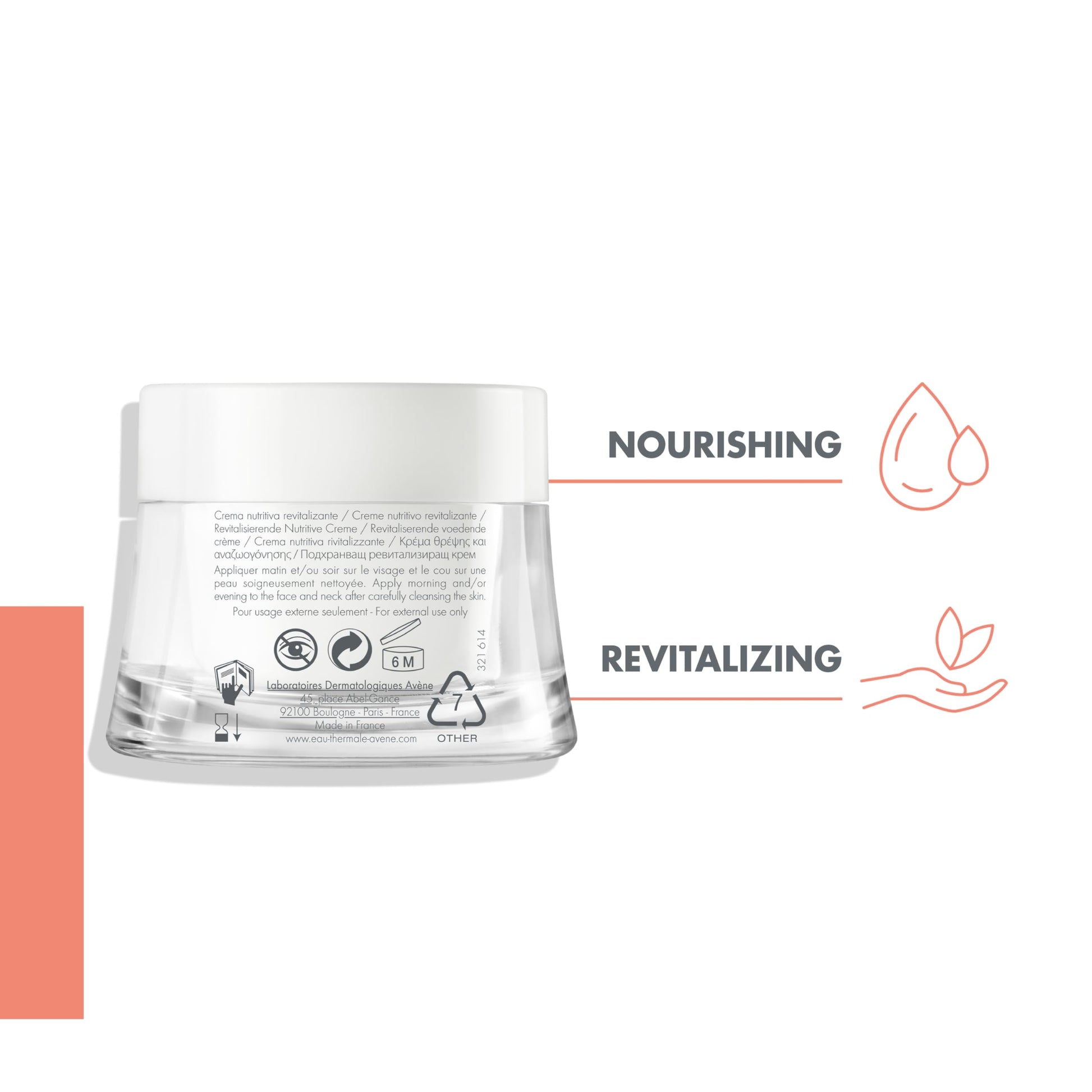 Eau Thermale Avene Revitalizing Nourishing Cream - Rich Nourishing Face Moisturizer - Non-Comedogenic - 1.6 fl.oz.