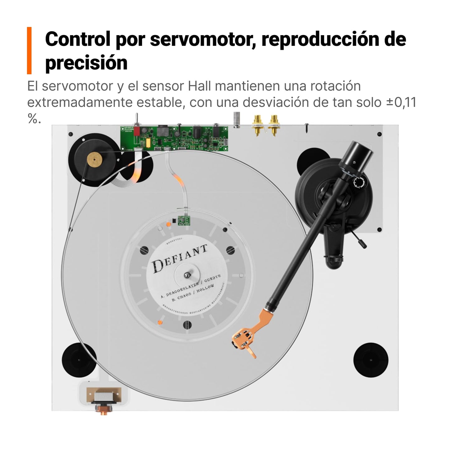 Fosi Audio Luna3 Tocadiscos estéreo impulsado por correa y reproductor de discos de vinilo de alta fidelidad con cartucho VM95E | Totalmente manual | 2 RCA | 2 velocidades | Anti-resonancia |