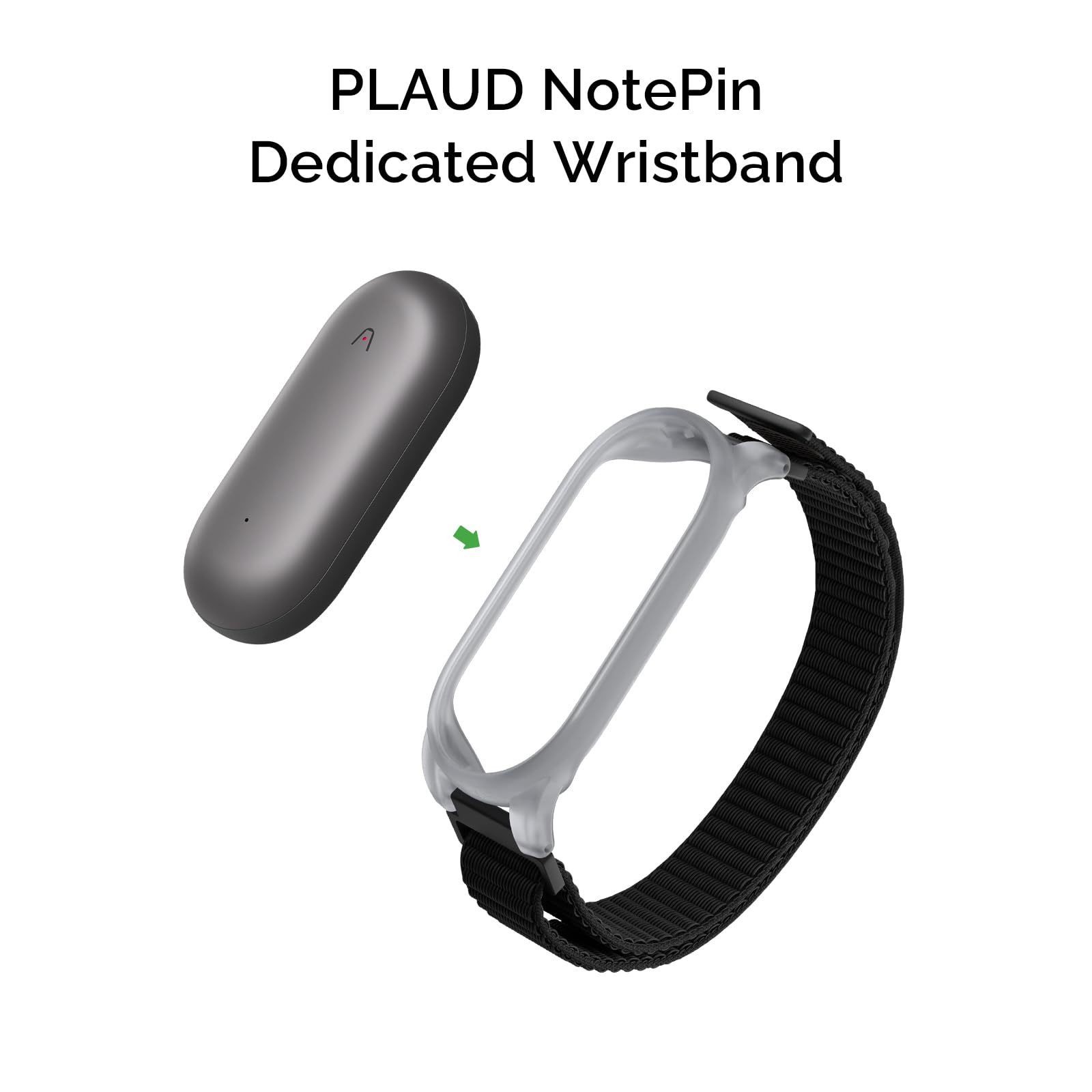 Pulsera PLAUD NotePin Nailon Ajustable Transpirable Adhesivo para la Grabadora de Voz NotePin con IA
