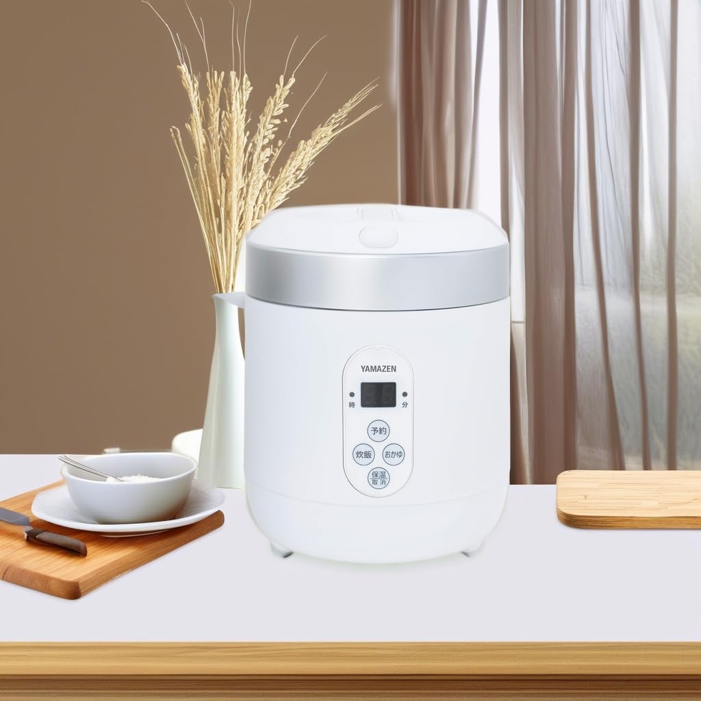Arrocera Yamazen Blanca tipo Microcomputadora con Modo de Galleta de Arroz, Importación Japonesa