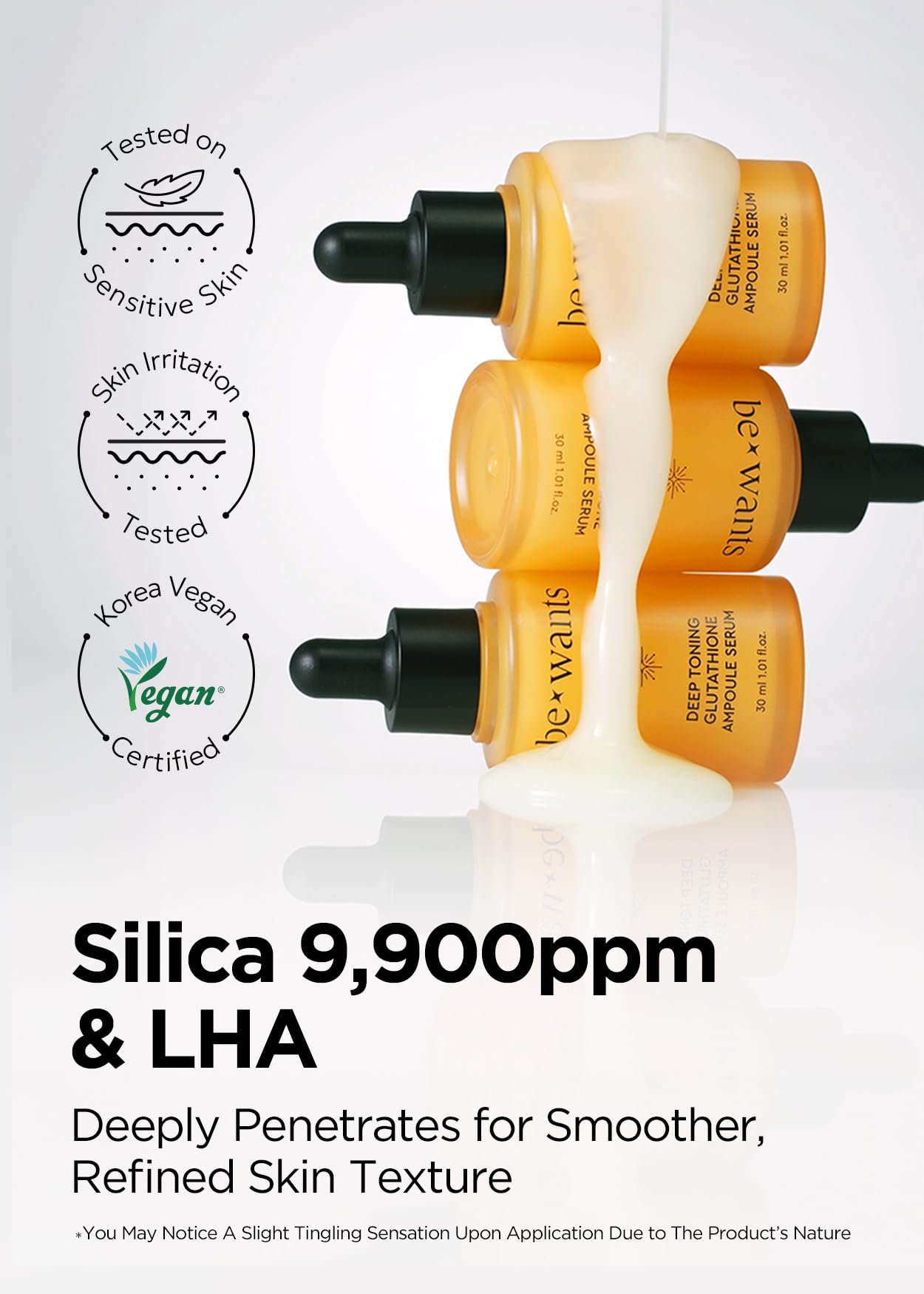 [K Beauty] Suero en ampolla de glutatión con tonificación profunda Bewants | Cuidado de la piel coreano con vitamina C y extracto de caléndula, 1,01 fl.oz