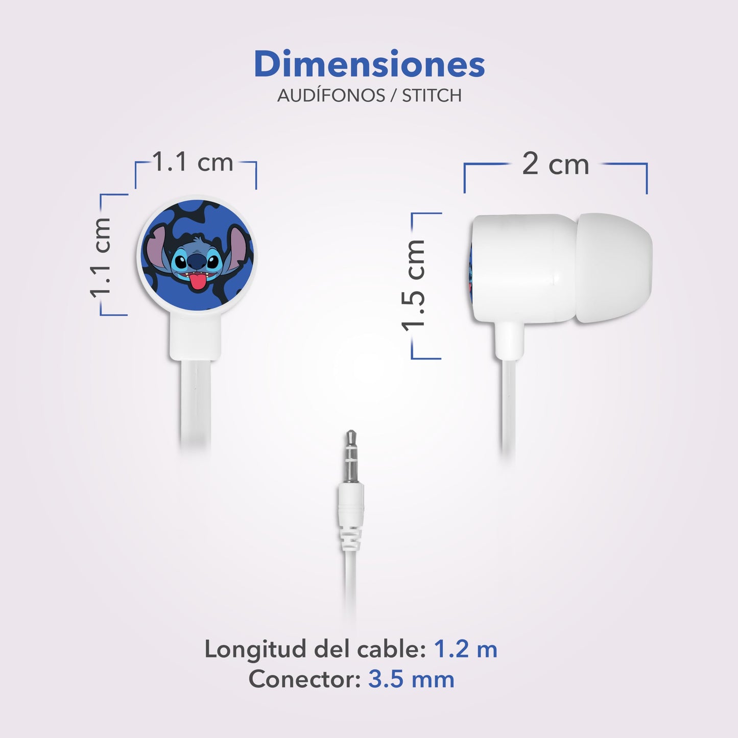 GAIRET Audífonos Alámbricos Stitch Manos Libres H3-AB118, Micrófono Incorporado, Sonido Estéreo, Cancelación de Ruido Ambiental, Conexión 3.5 mm, Compatibles con PC, PS, Xbox, Gaming y Llamadas