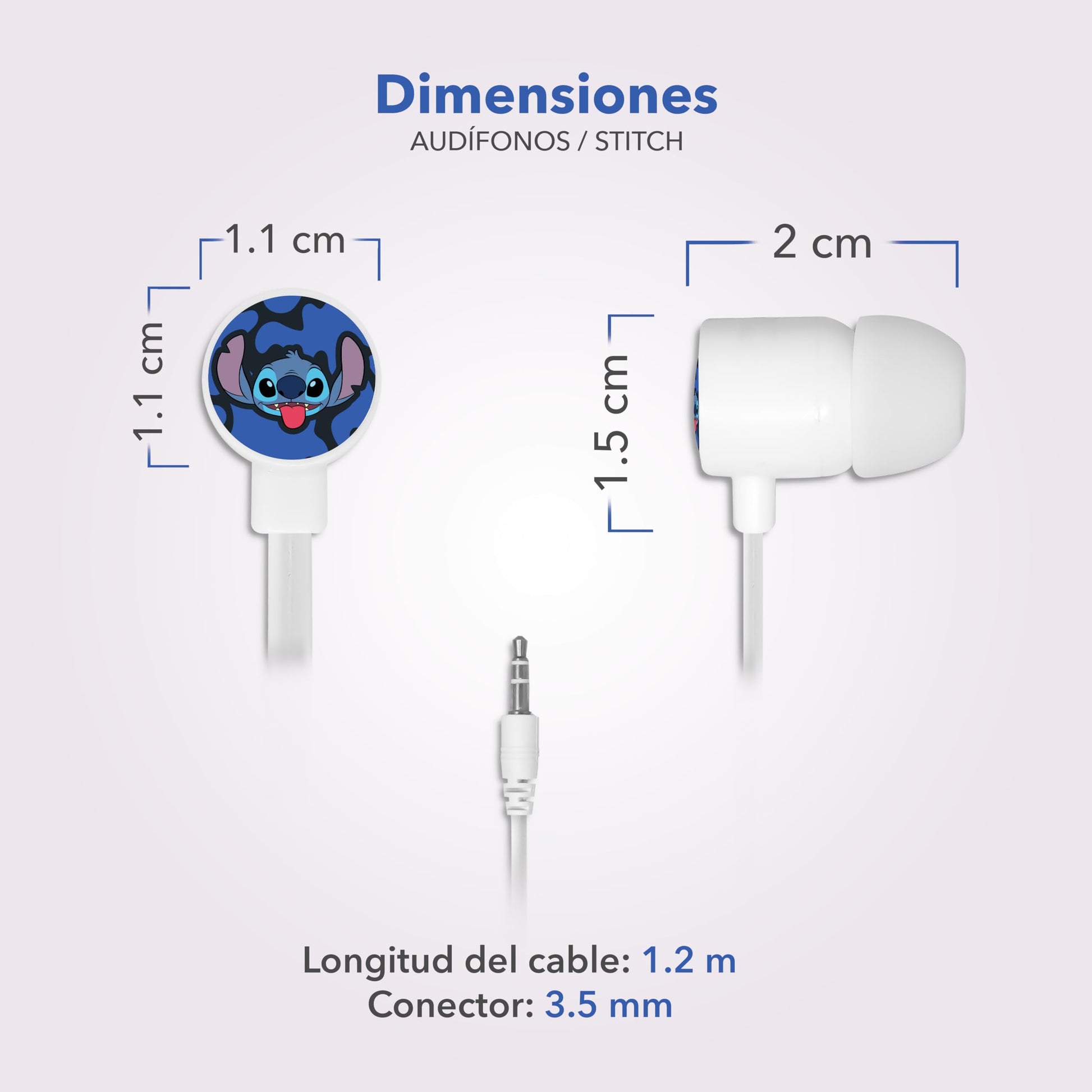 GAIRET Audífonos Alámbricos Stitch Manos Libres H3-AB118, Micrófono Incorporado, Sonido Estéreo, Cancelación de Ruido Ambiental, Conexión 3.5 mm, Compatibles con PC, PS, Xbox, Gaming y Llamadas