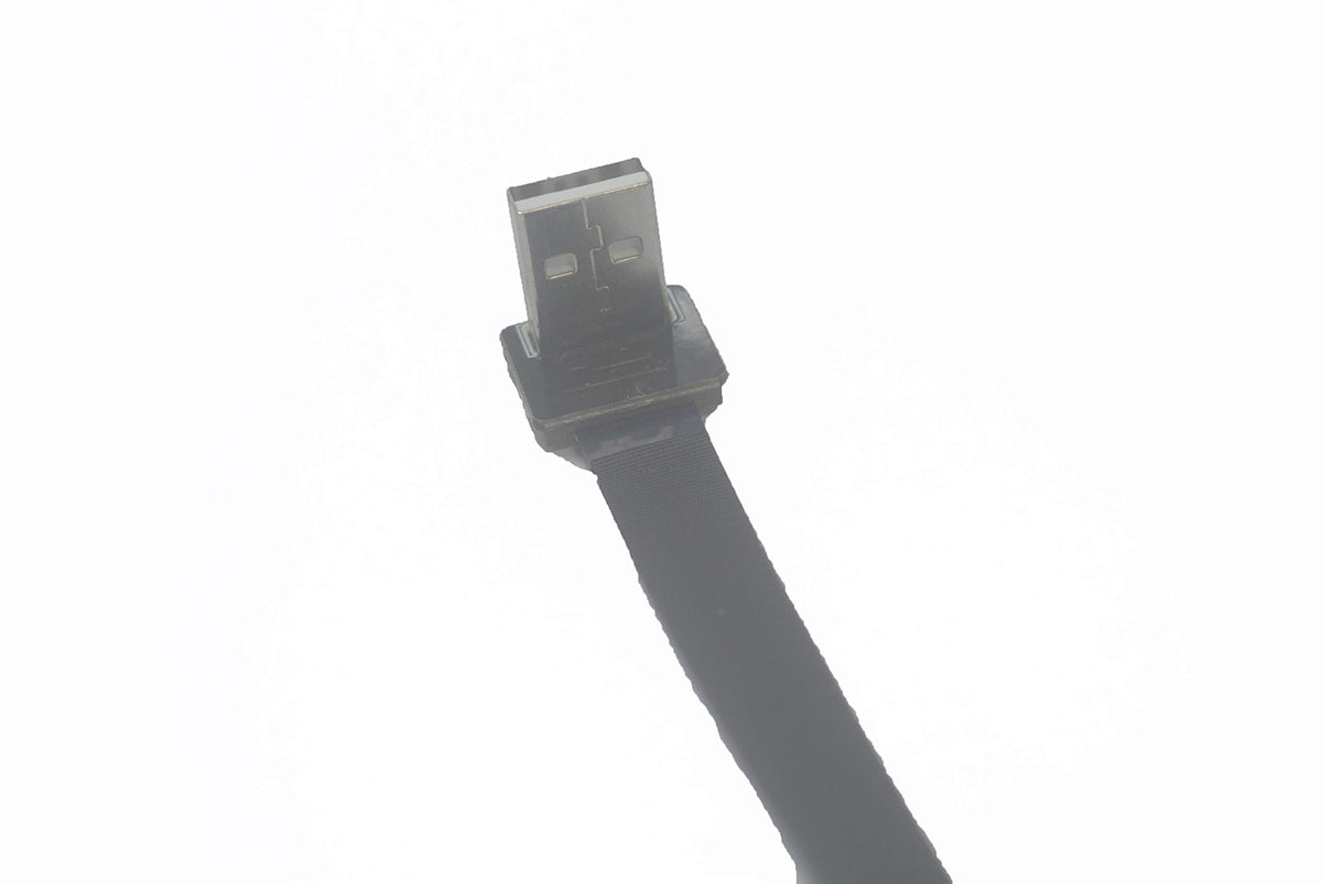 Cable Micro USB Macho a USB A Macho Negro para Sincronización y Carga, 90 Grados, 15 cm