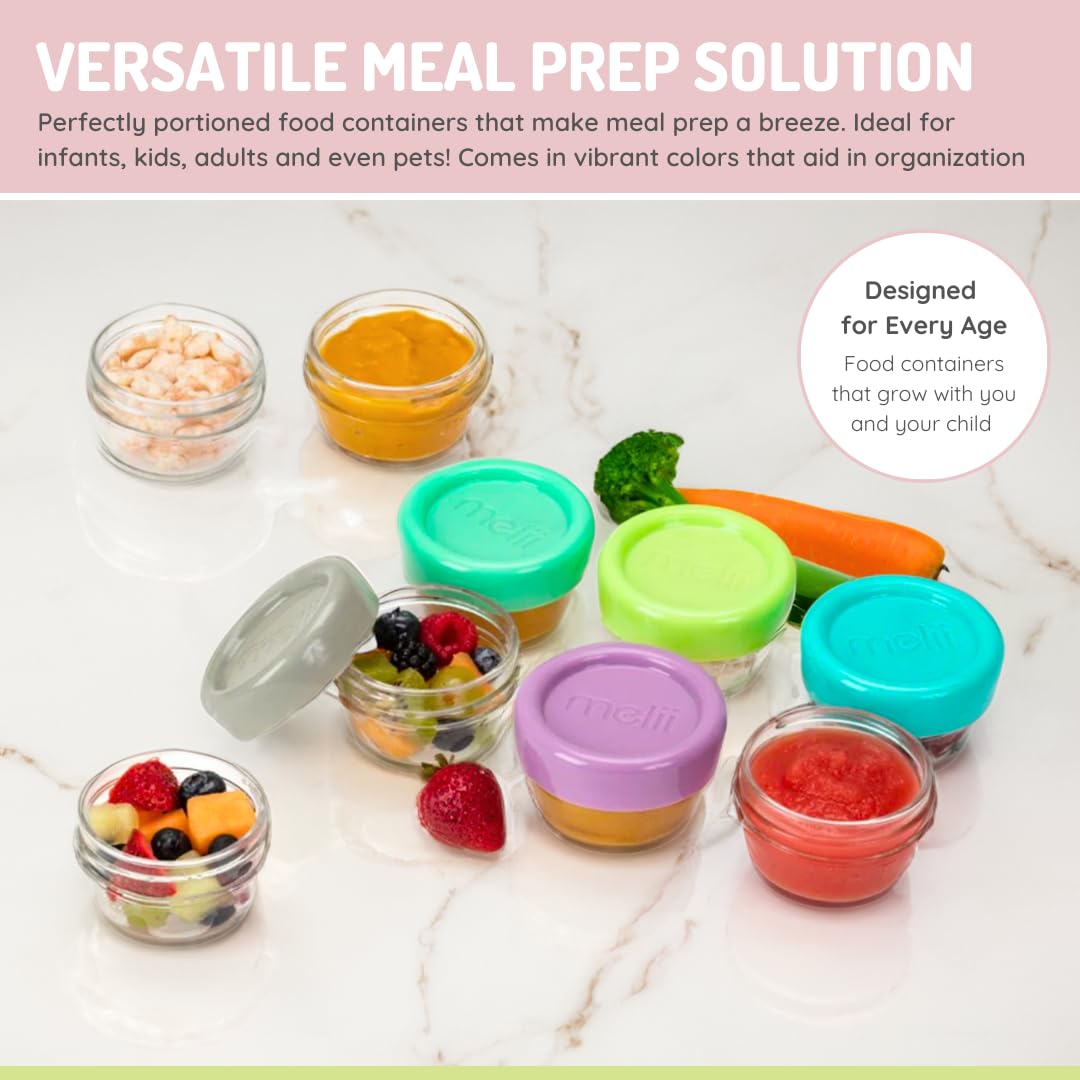 Frascos de vidrio para almacenar alimentos, paquete de 6 (4 oz) con tapas herméticas y a prueba de fugas, sin BPA y ecológicos, aptos para microondas, congelador y lavavajillas, recipientes para