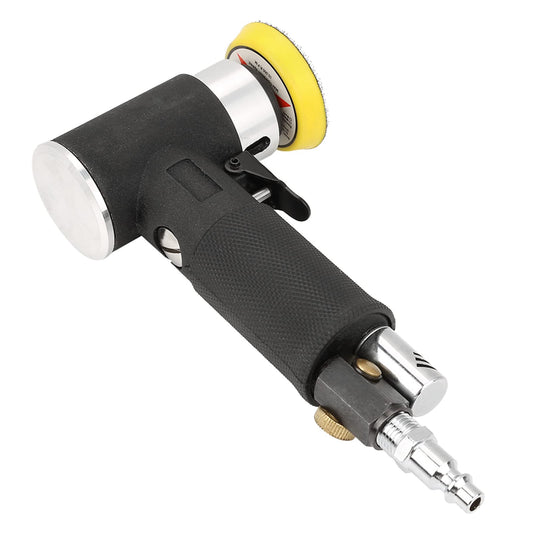 Lijadora de ángulo de Aire Mini Lijadora de ángulo de Aire Orbital Aleatoria 90 ° Pulidora Neumática y Almohadillas de Lijado de 2 Pulgadas y 3 Pulgadas