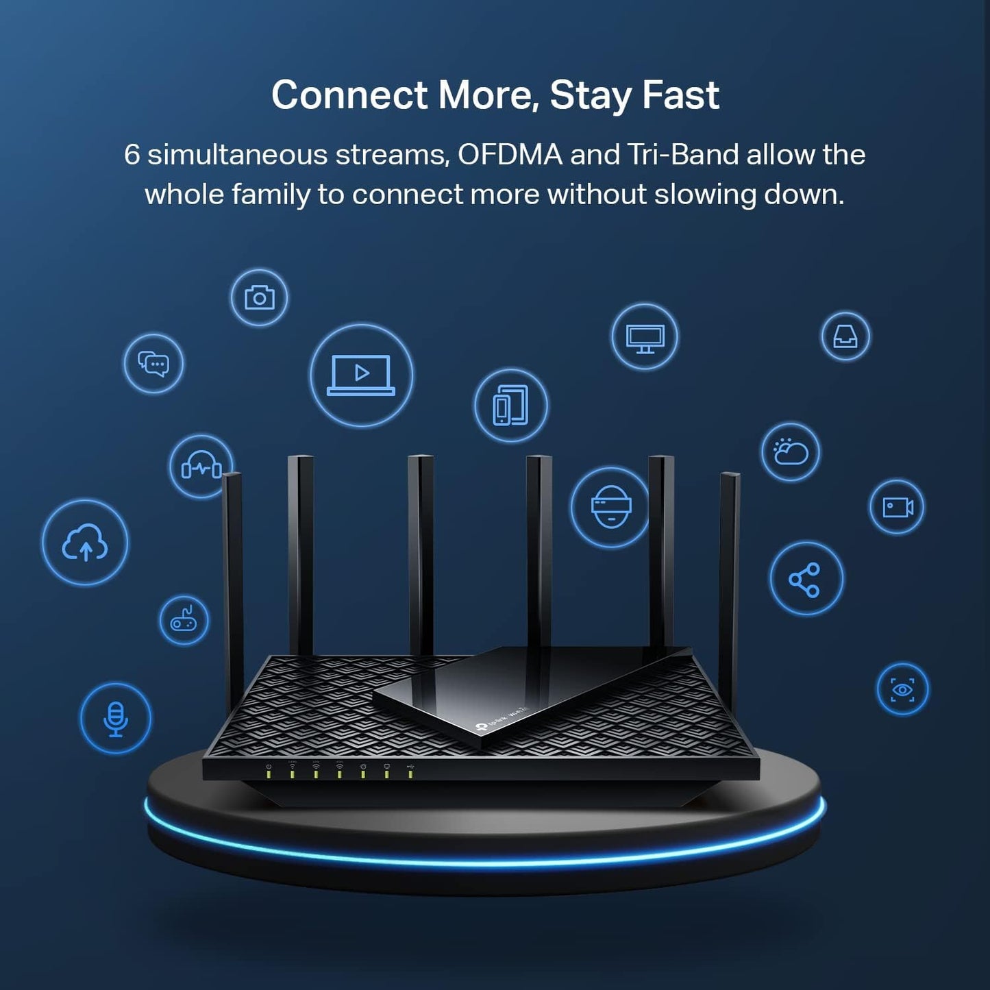 Router de Internet Inalámbrico TP-Link Gigabit AXE5400 WiFi 6E Triple Banda para Juegos