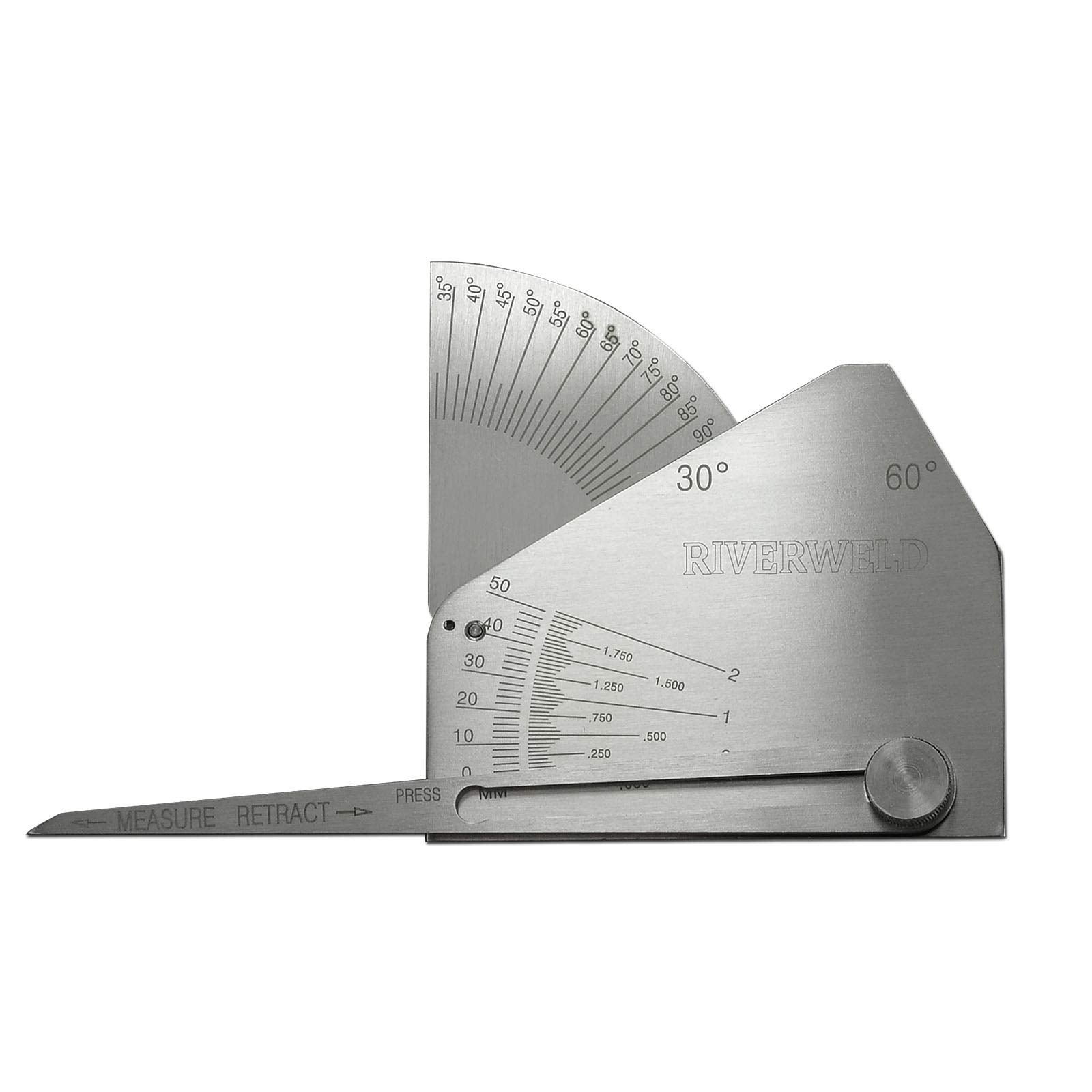 Calibrador de Soldadura RIVERWELD Skew-T Vertical Inspección de Ángulo