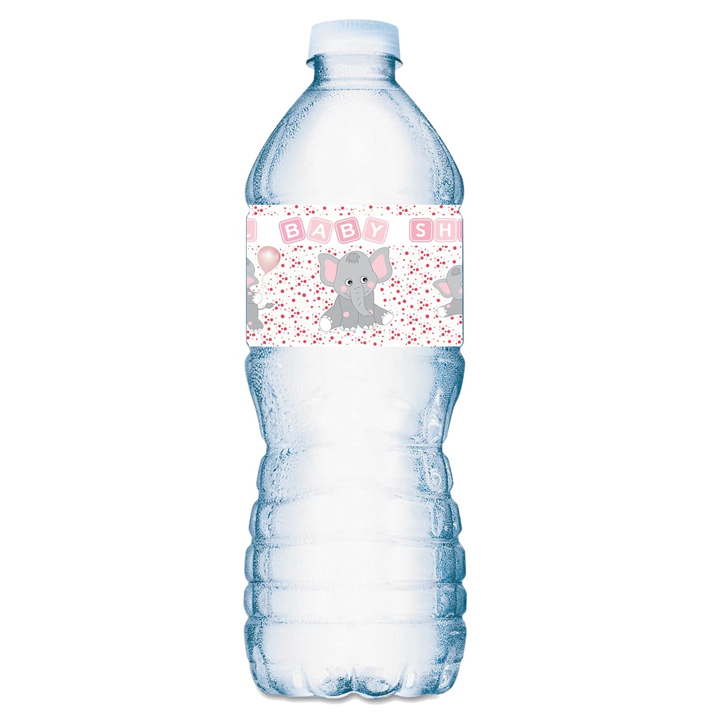 25 etiquetas de botellas de agua de elefantes rosados para fiestas de baby shower, envolturas de botellas de agua impermeables; etiquetas adhesivas para botellas de agua de niña Fabricado en Estados