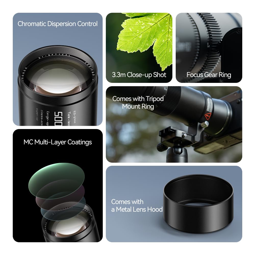 TTArtisan - Lente teleobjetivo F6.3 de 500 mm, gran apertura, gran angular, compatible con cámaras Canon RF-Mount EOS-RP R8 EOS-R R6 R5C R6II R5 R3