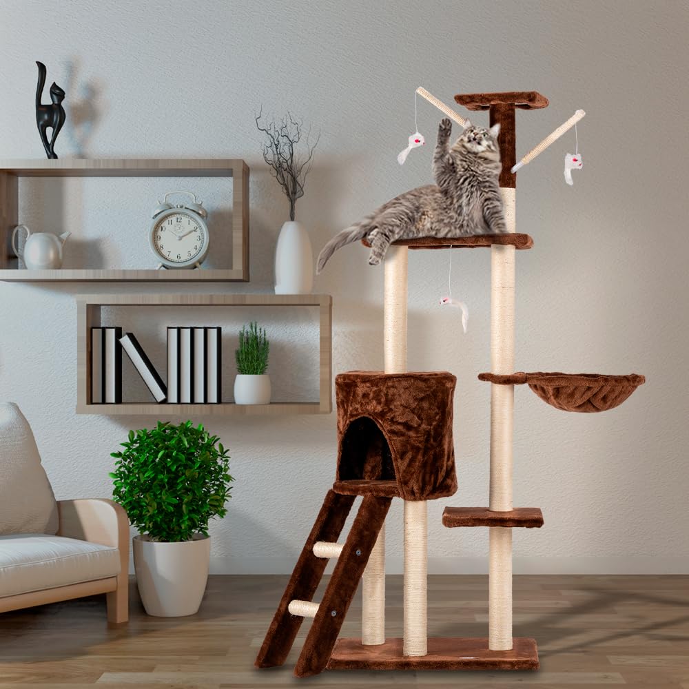 Fancy Pets Mueble/Rascador para Gato Tebas de 140 Centímetros de Altura