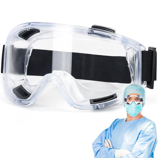 Gafas de protección, Lentes Protectores, Gafas Protectoras de Seguridad, Anti-Fog and Scratch Reduction Goggle para Química Agricultura, Industria, Laboratorio y Seguridad(Blanco)