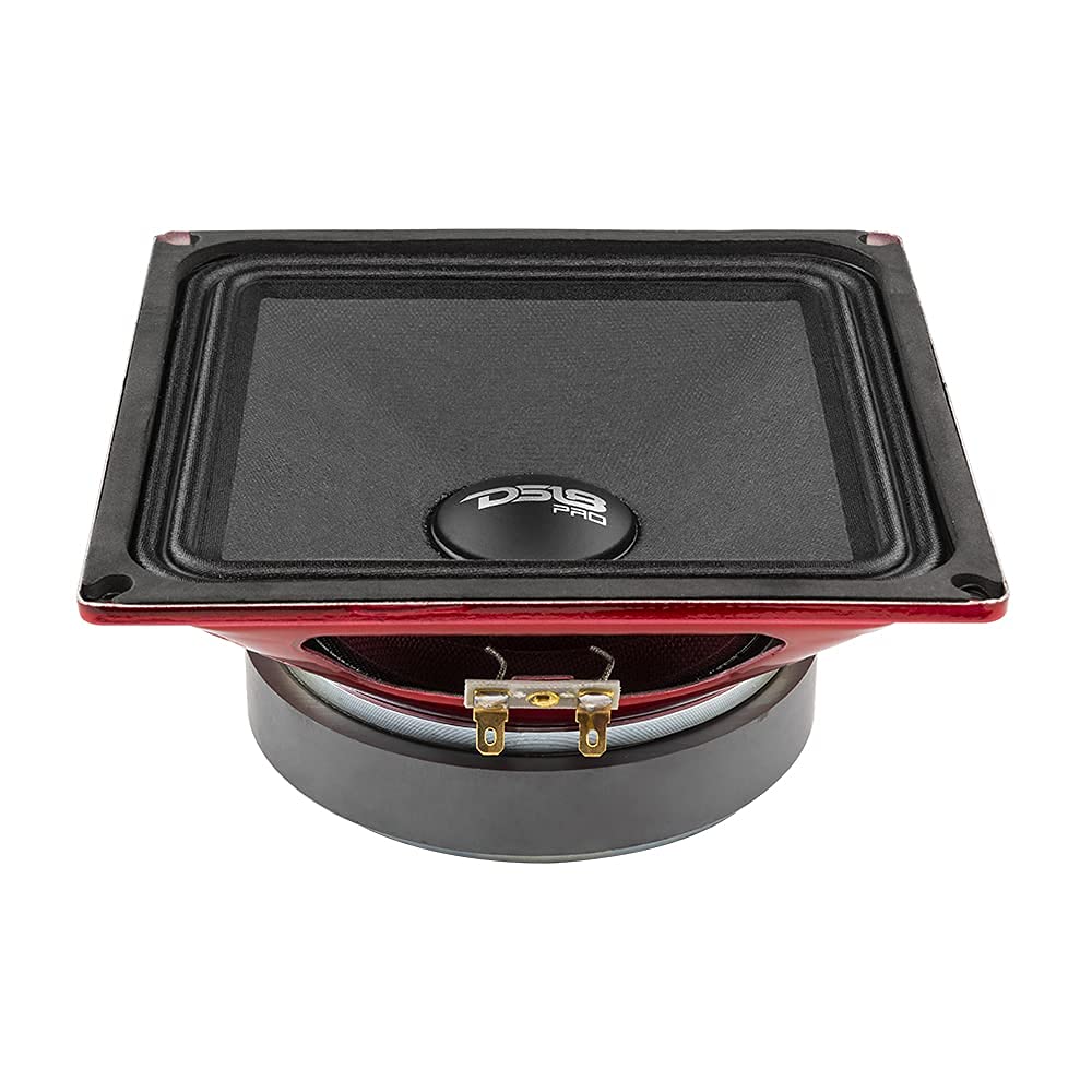 Altavoz de Rango Medio DS18 Rojo 6.5x6.5 Pulgadas 500W 4 Ohmios