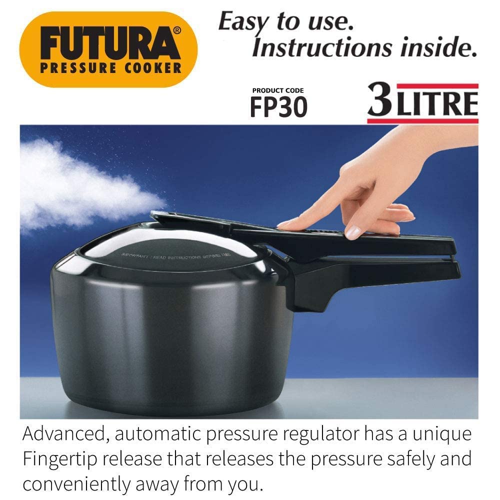 Futura de Hawkins anodizado duro olla de presión, Plateado, 3 Litre, 1