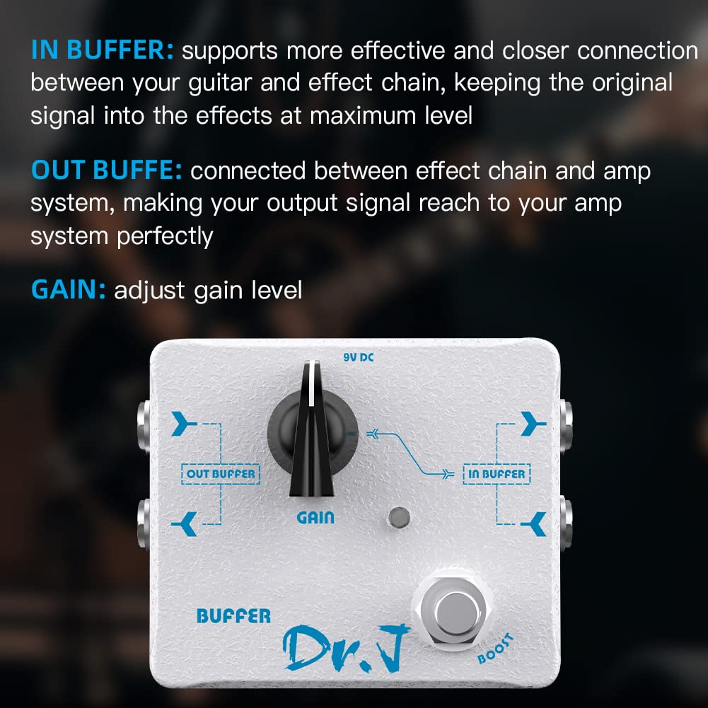 Pedal Efecto JOYO Doble Búfer y Refuerzo Gama Alta Dr.J Series para Guitarra Eléctrica