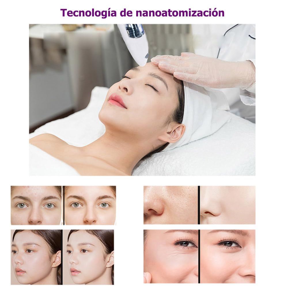 Tratamientos Vaporizador Facial, Spa Facial,Sistema de Agua facial,Dispensador de Agua Transcutánea sin aguja,Introductor de Atomización, para Agua o Esencia