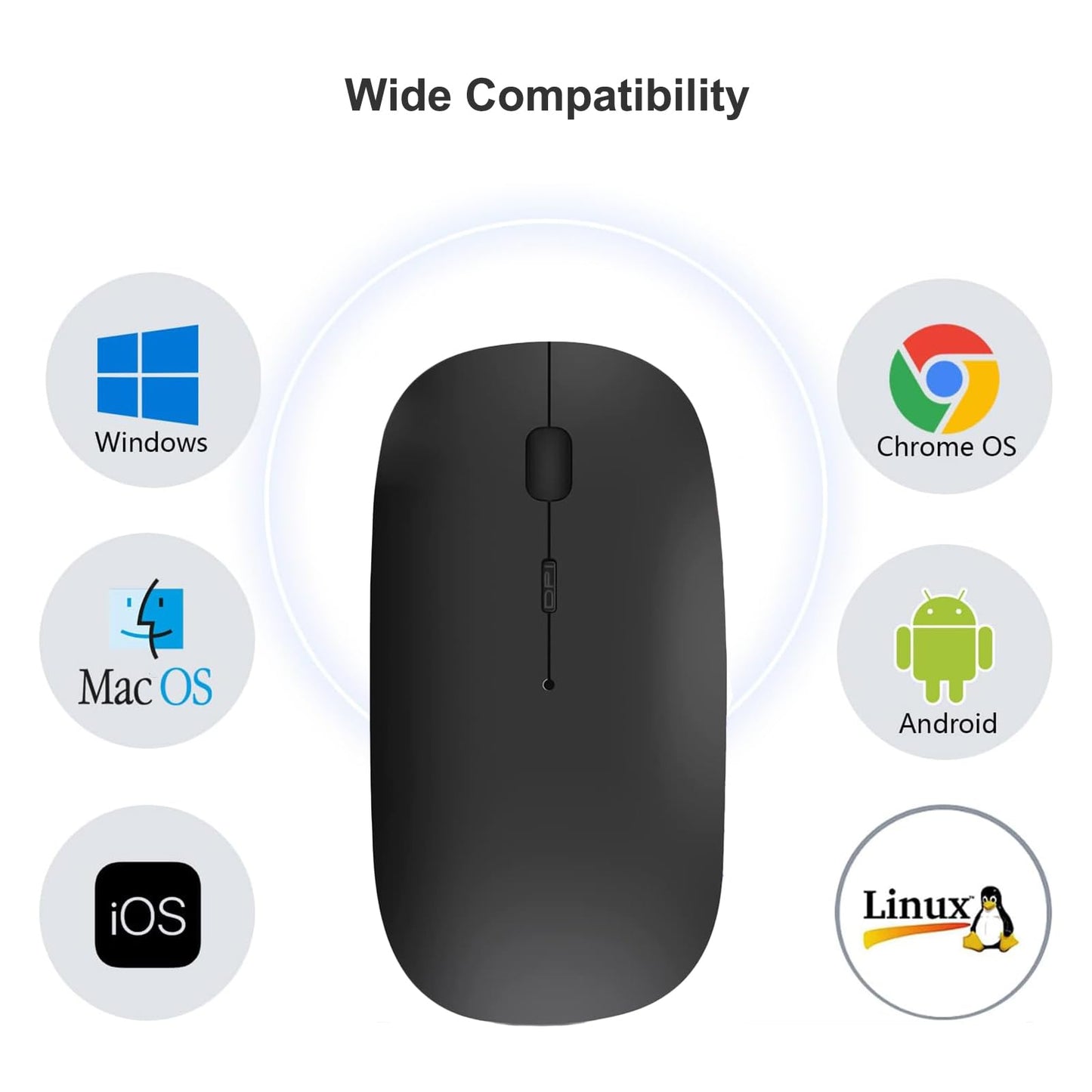 Mouse Inalámbrico Suteke Bluetooth USB C Recargable para MacBook, iPad y Portátil