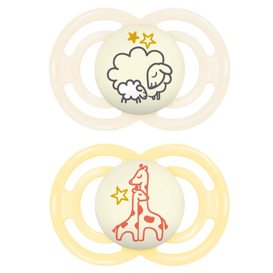MAM Perfect Night 2 Piece Baby Pacifier, Unisex, 6+ Months