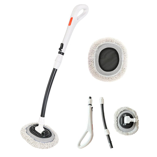 Cepillo para Lavar Carros, Kit de Limpieza para Auto, 55-120cm Barra de Limpieza, Retráctil y Giratorio, Cabezal de Cepillo Desmontable, Diseño Antideslizante, Disponible para Familias de Automóviles