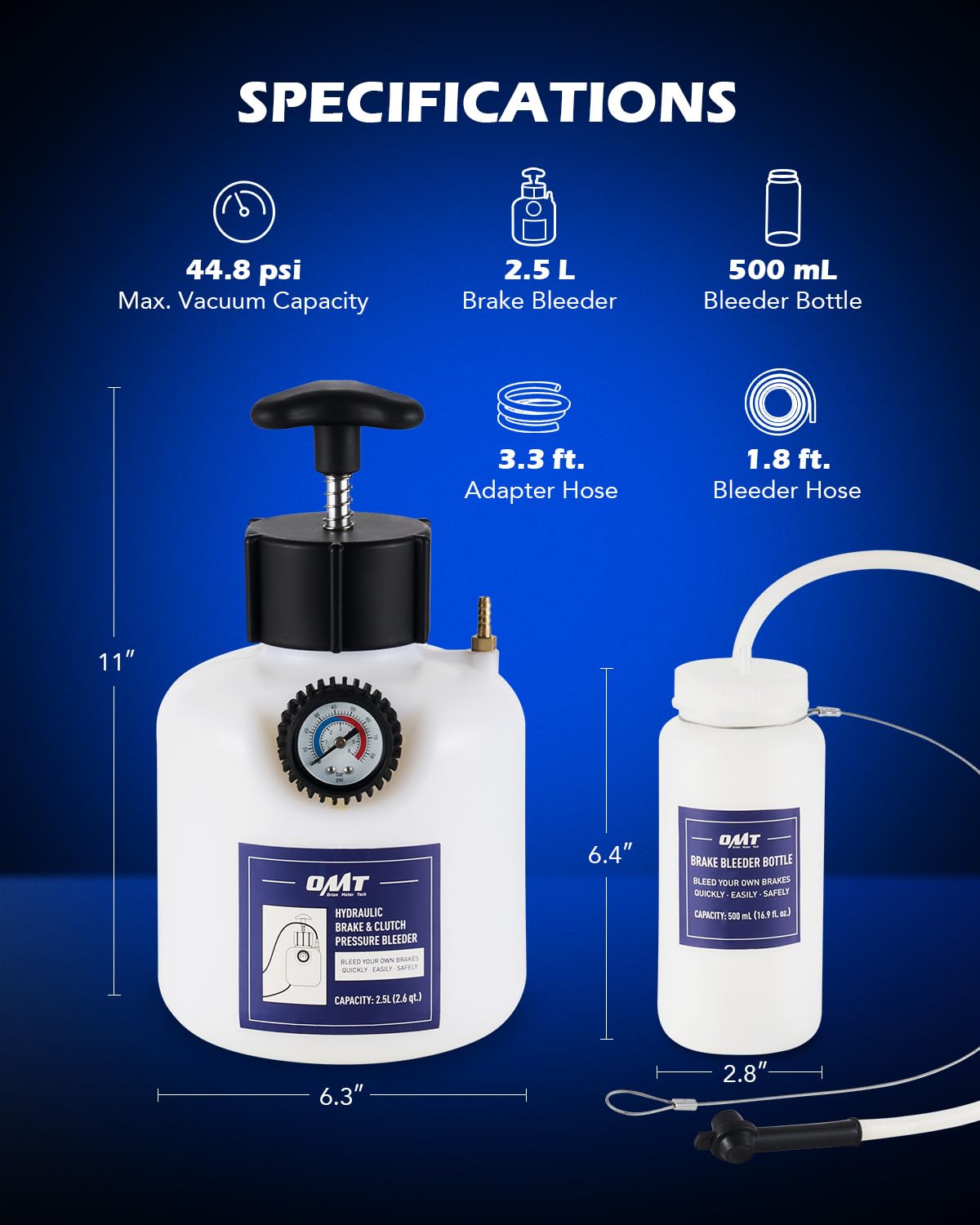 Purgador de Presión Orion Motor Tech 2.5 L Adaptador 49.5 mm