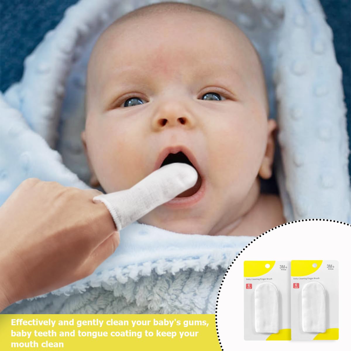 Cepillo de Dientes UPIQNG Beige para Bebé con Gasa y Raspador de Lengua